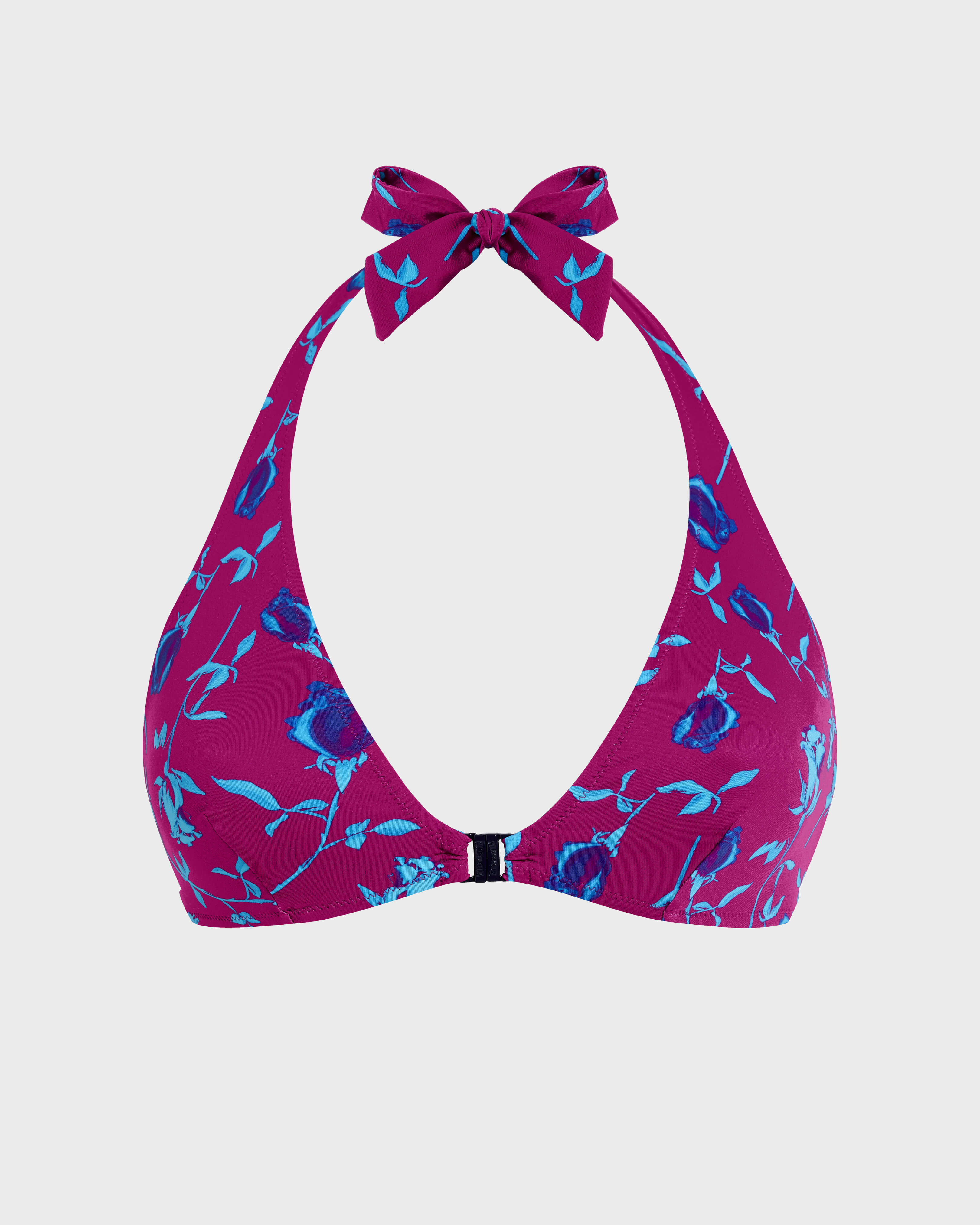 Roses Neckholder-Bikinioberteil für Damen PURPURROT front view