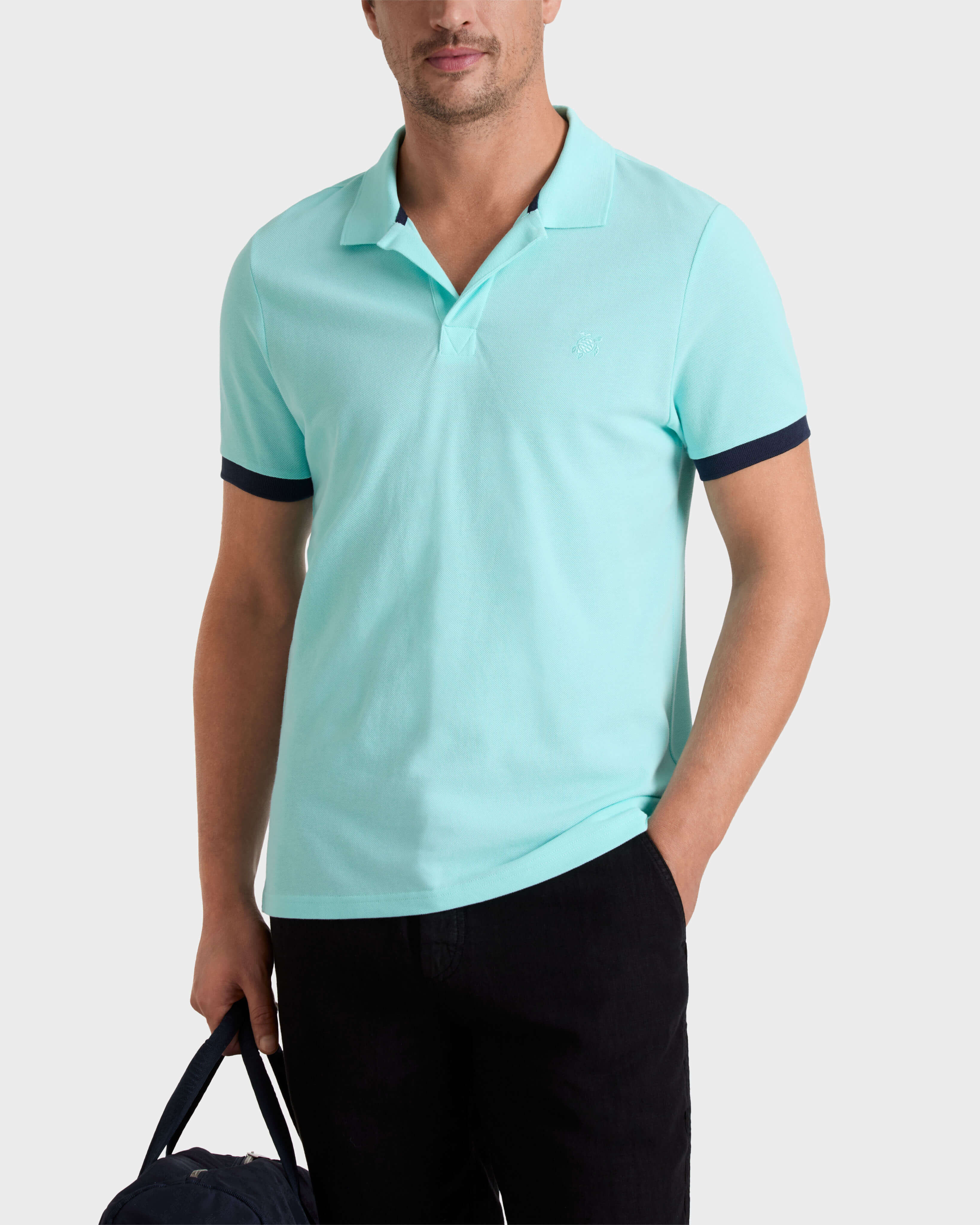 Solid Polohemd aus Baumwolle für Herren OXYGENE frontworn view