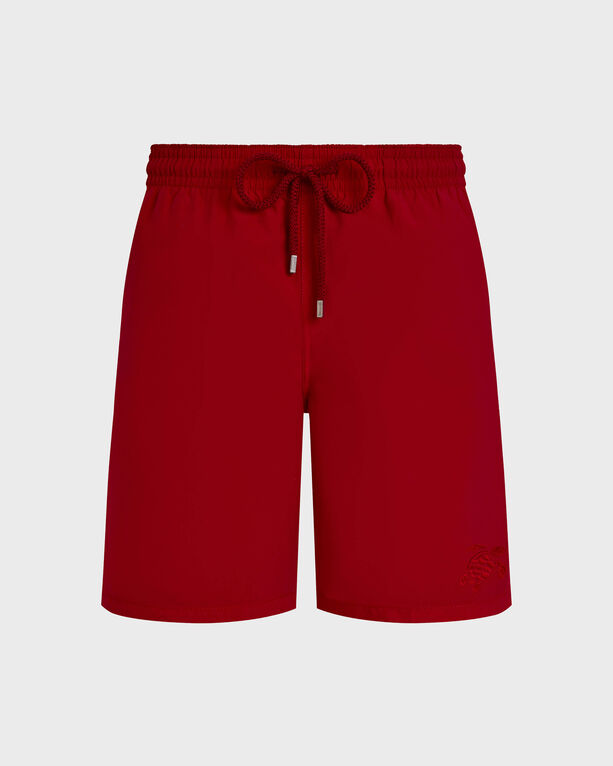 Vilebrequin - Men Long Swim Shorts Water-reactive Ronde Des Tortues - Swimwear - Okoa - Red - Size XXL
