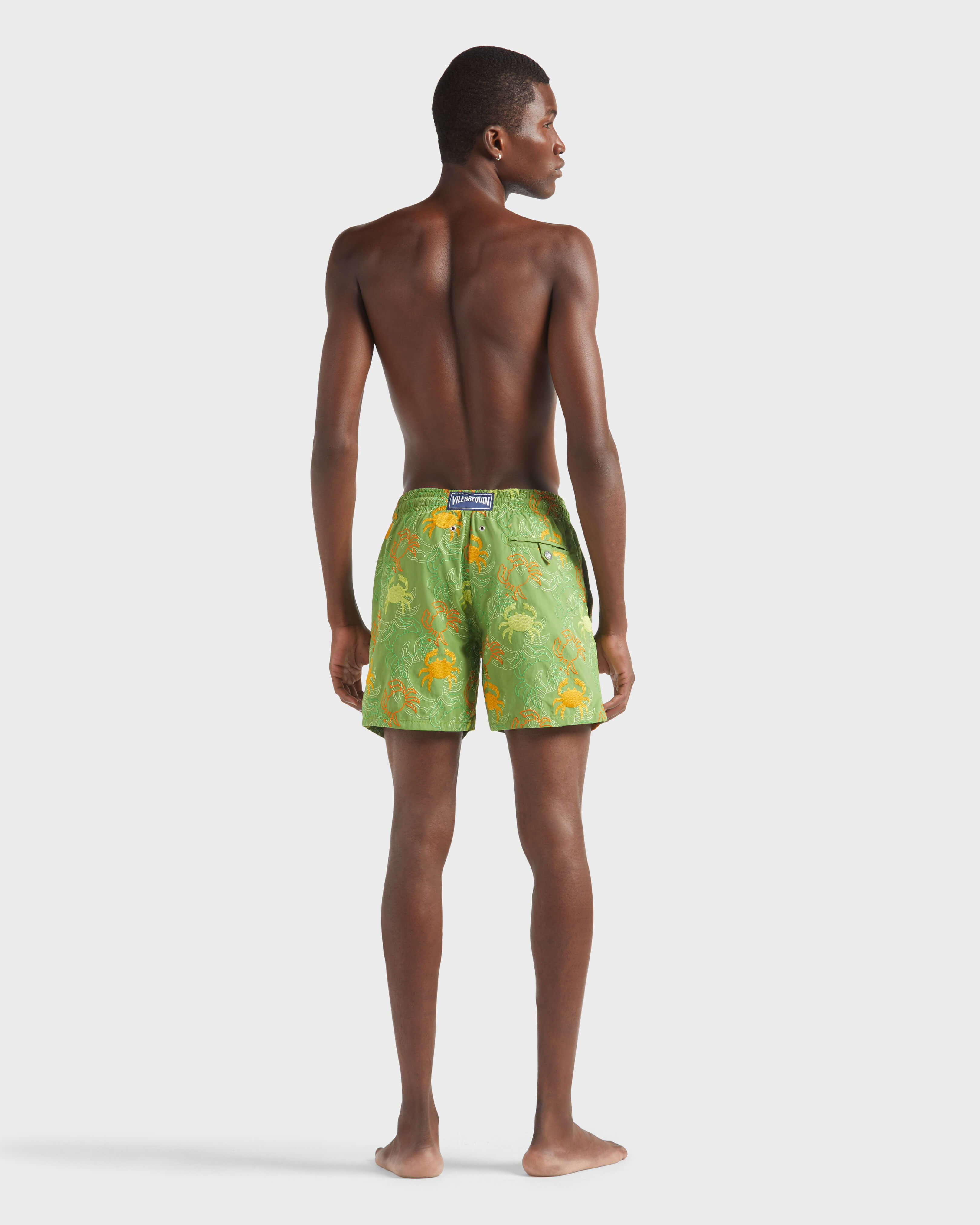 Maillot de bain homme brodé Crab Balloons - Edition Limitée CAMOUPLAGE backworn view