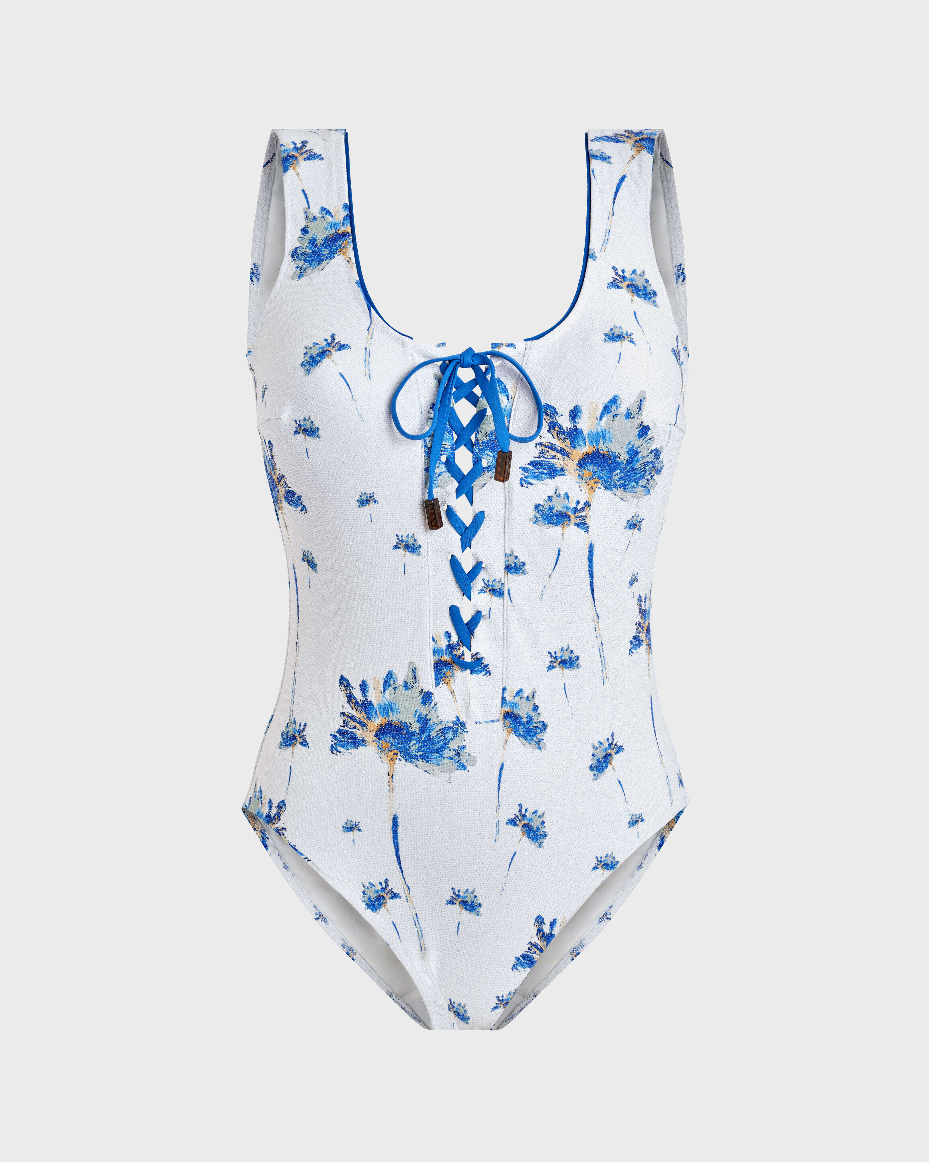 Women One-Piece Swimsuit Herbier OFF WHITE front view