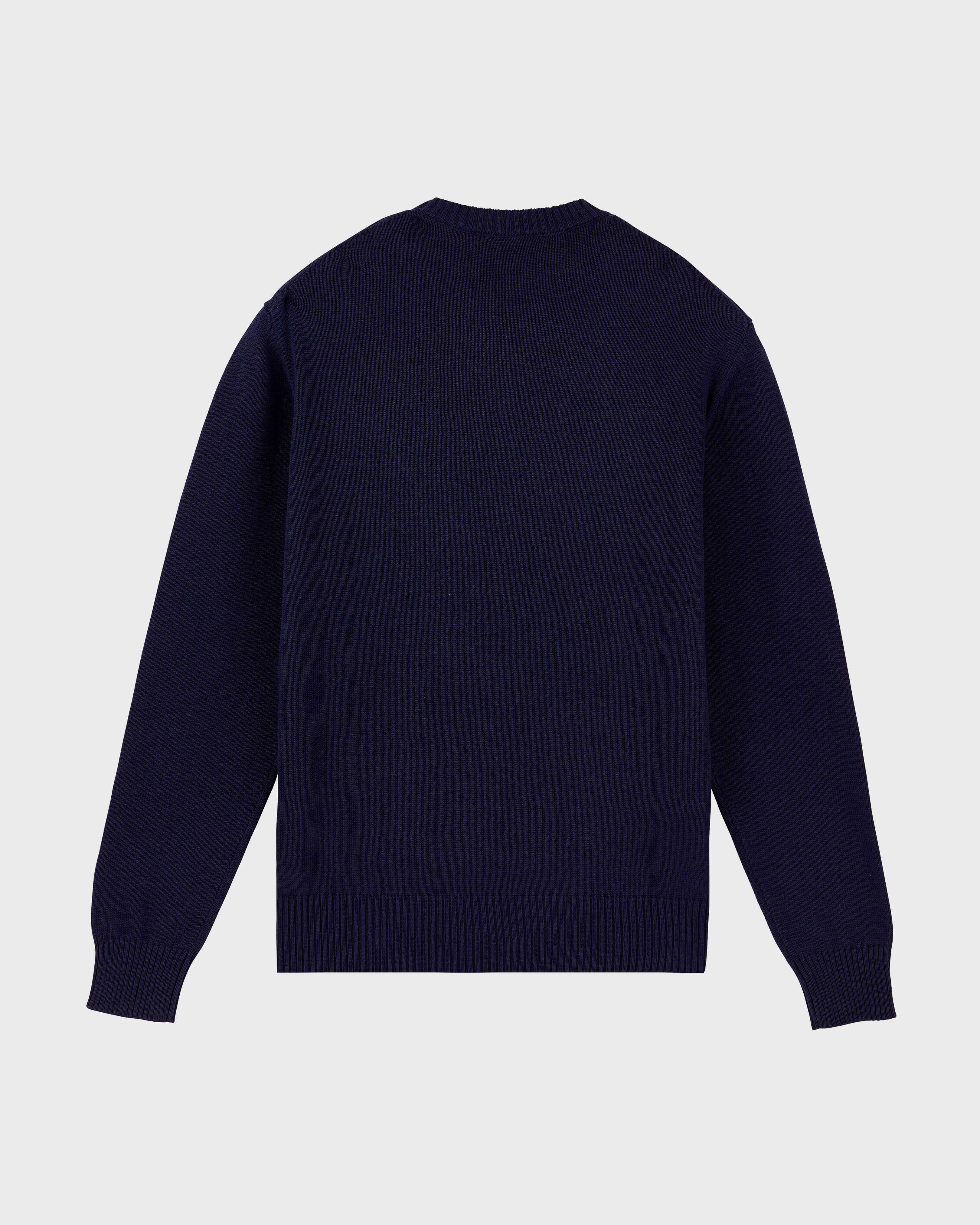 Men Crewneck Cotton and Cashmere Sweater Turtle INK back view