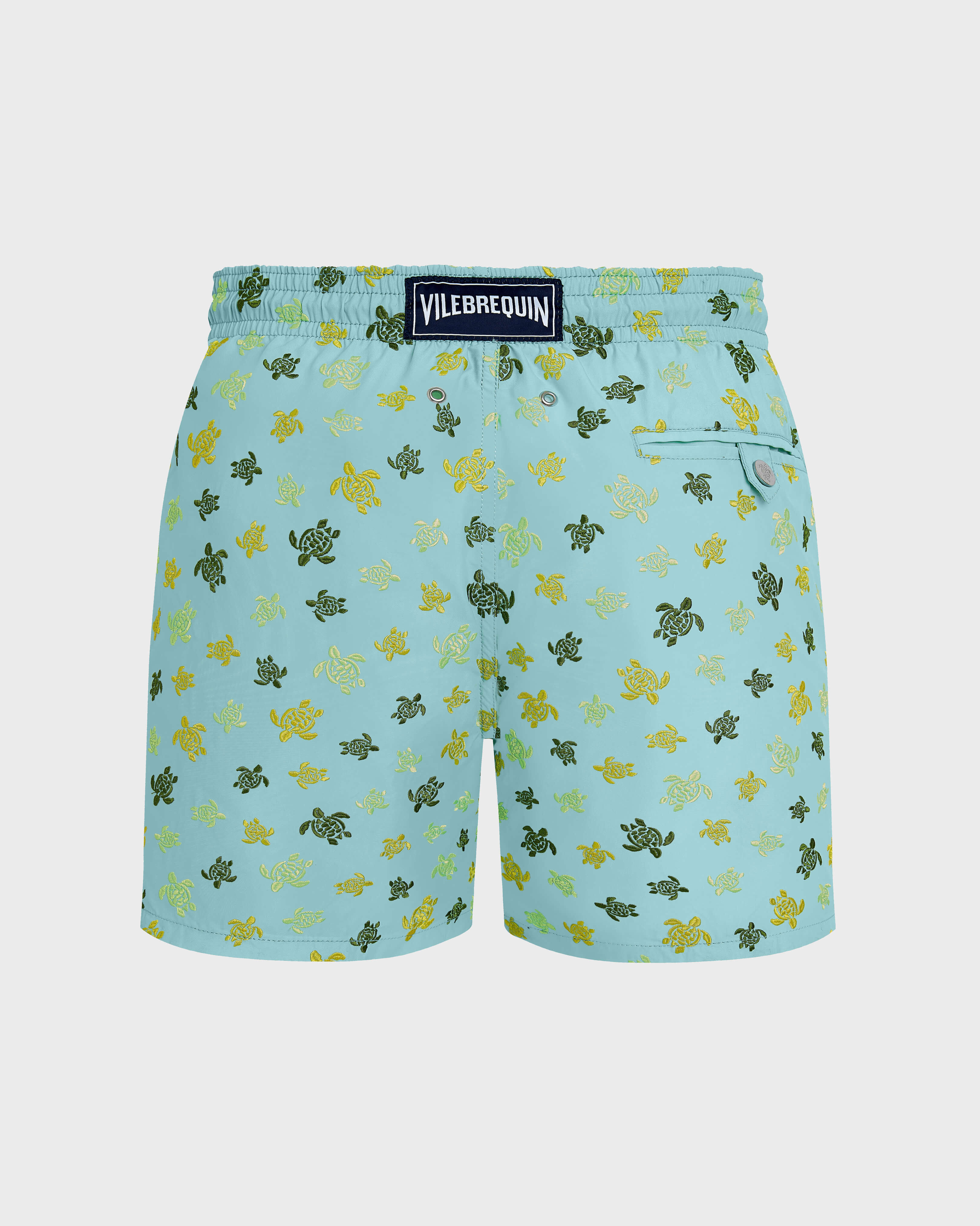 Men Swim Shorts Embroidered Micro Ronde Des Tortues - Limited Edition CARIBBEAN back view