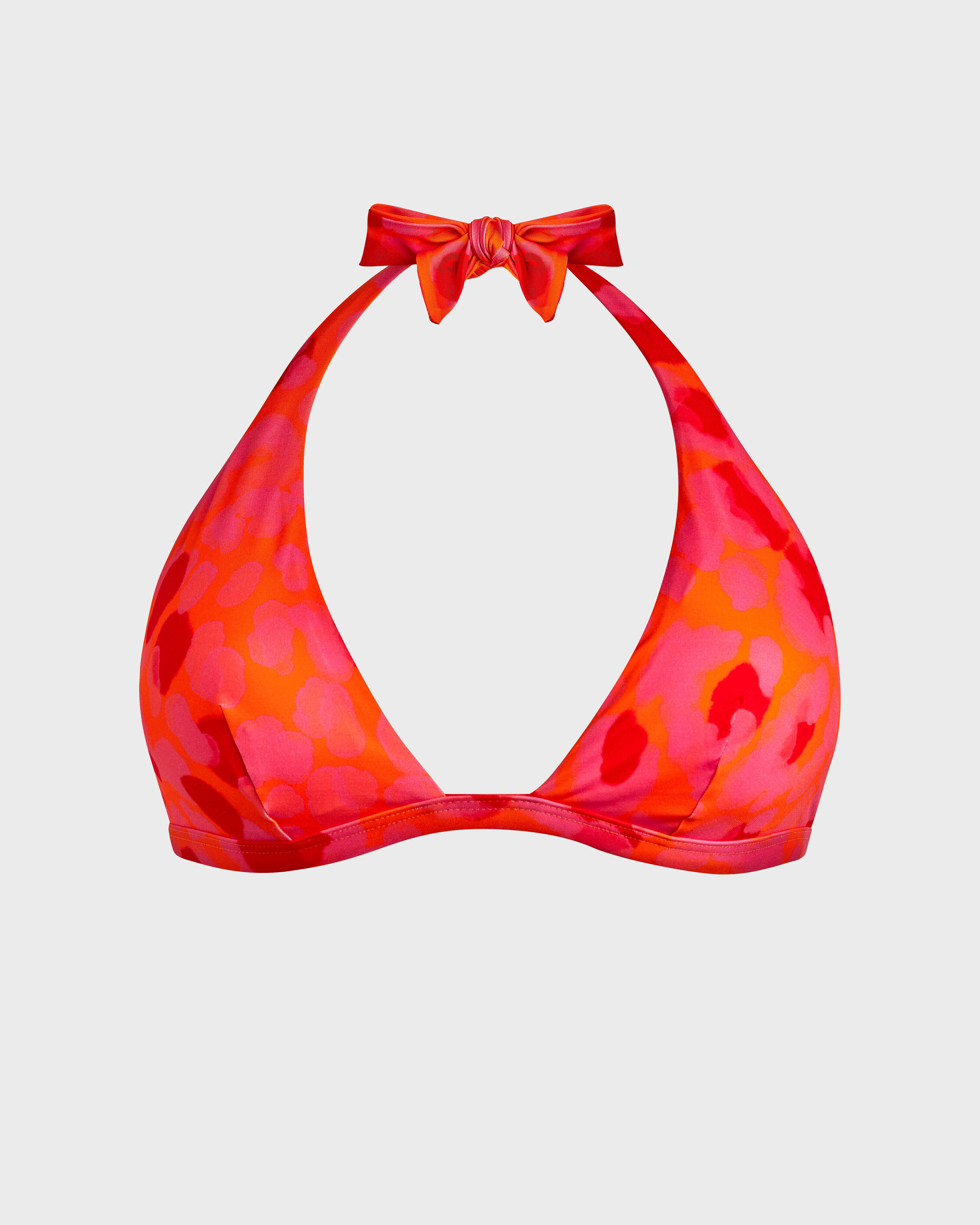 Top bikini donna all'americana New Leopard ALBICOCCA front view
