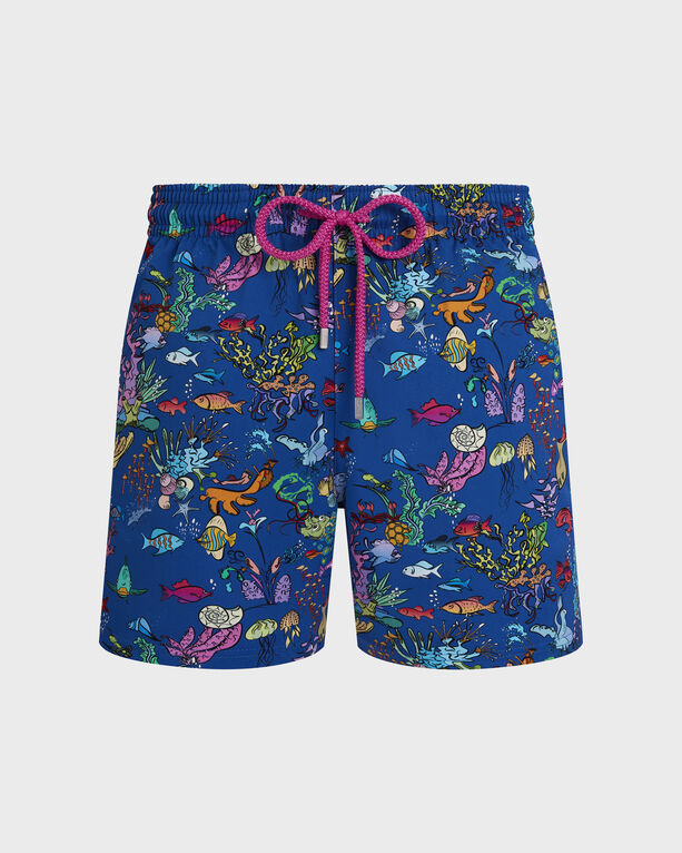 Vilebrequin - Men Stretch Short Swim Shorts Aquarium - Swimwear - Monrise - Blue - Size M