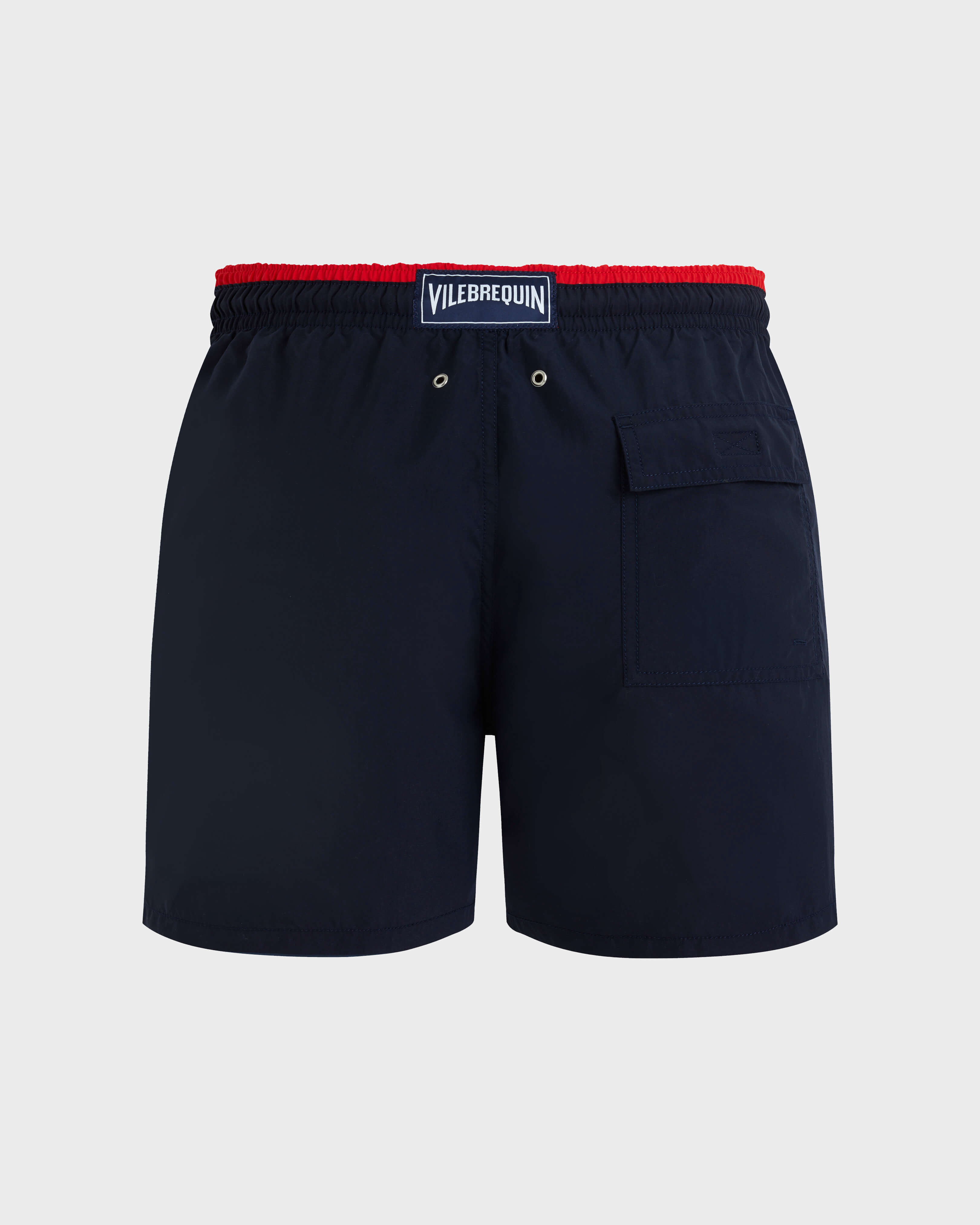 Maillot de bain homme Bicolore MARINE/ROUGE back view