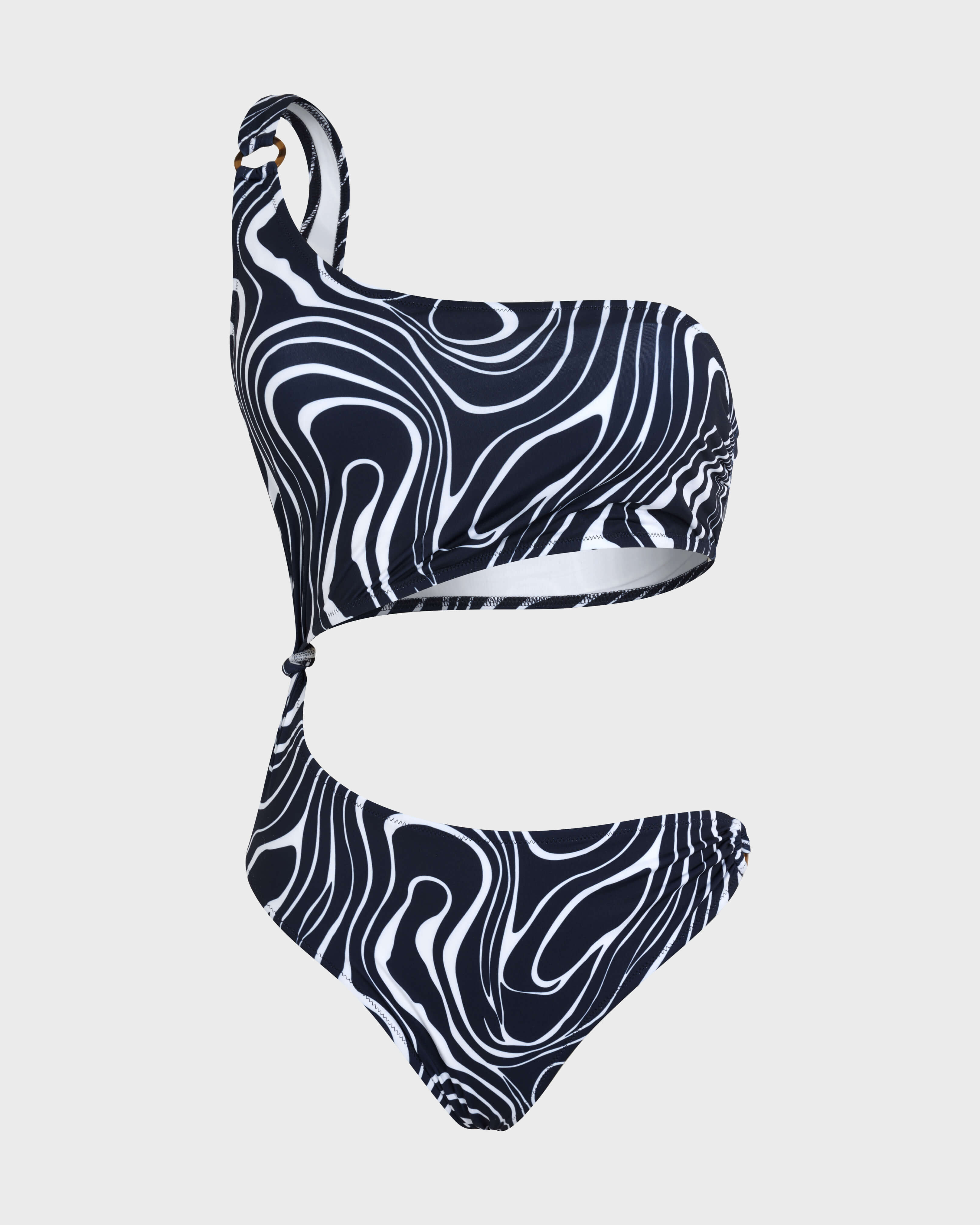 Women Asymmetric One-piece swimsuit Orcas NAVY front view