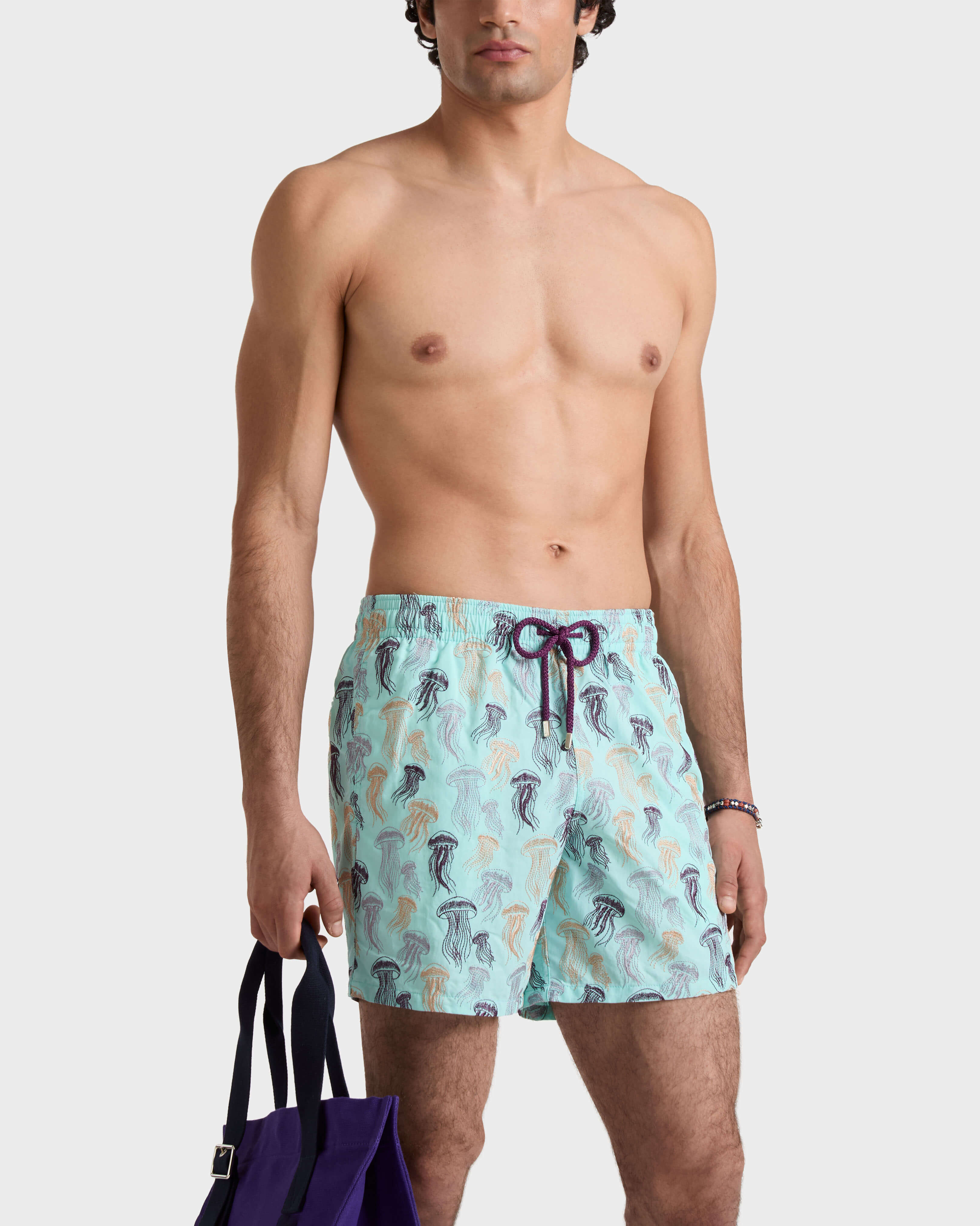 Pantaloncini mare uomo ricamati Jellyfish Dance - Edizione limitata OXYGENE frontworn view