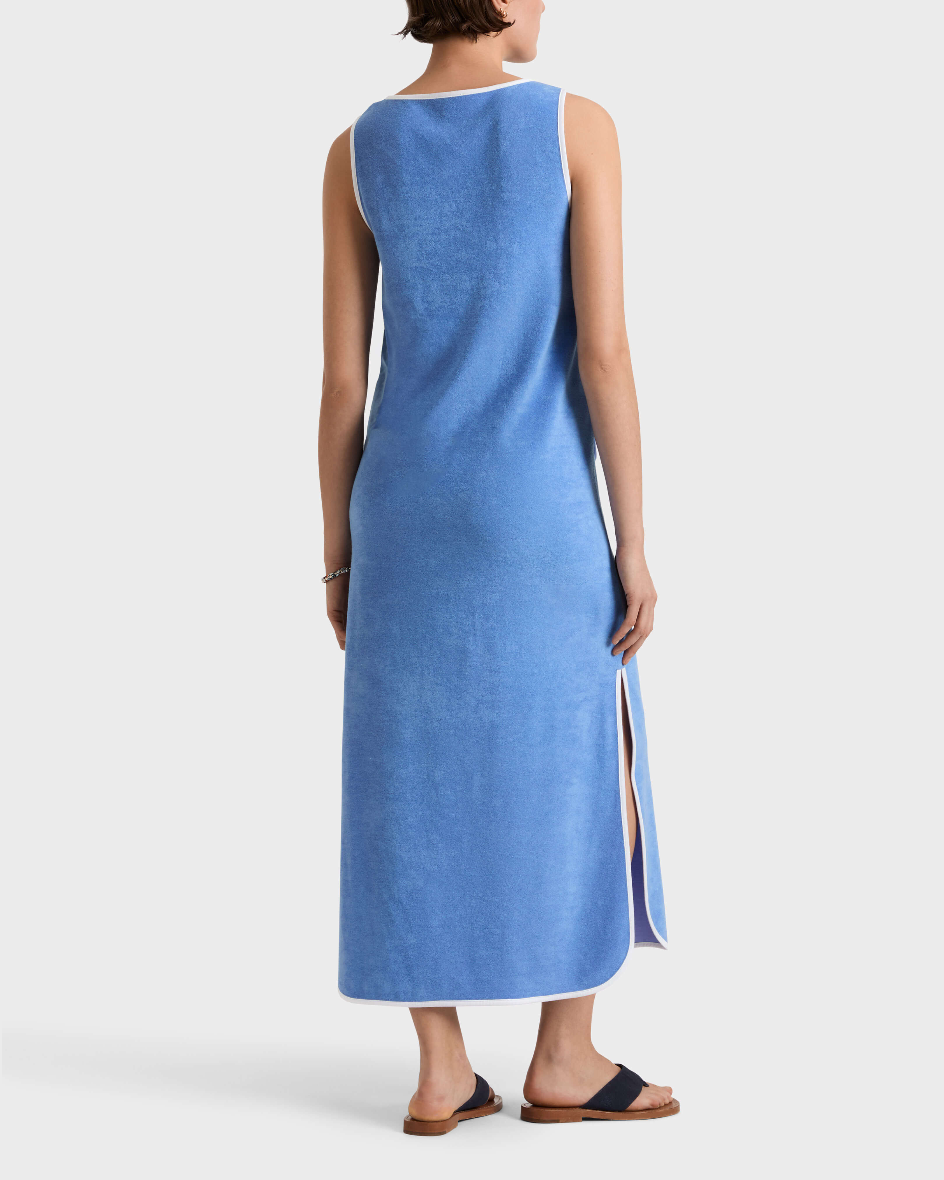 Langes Solid Frottee-Trägerkleid für Damen TRINIDAD backworn view