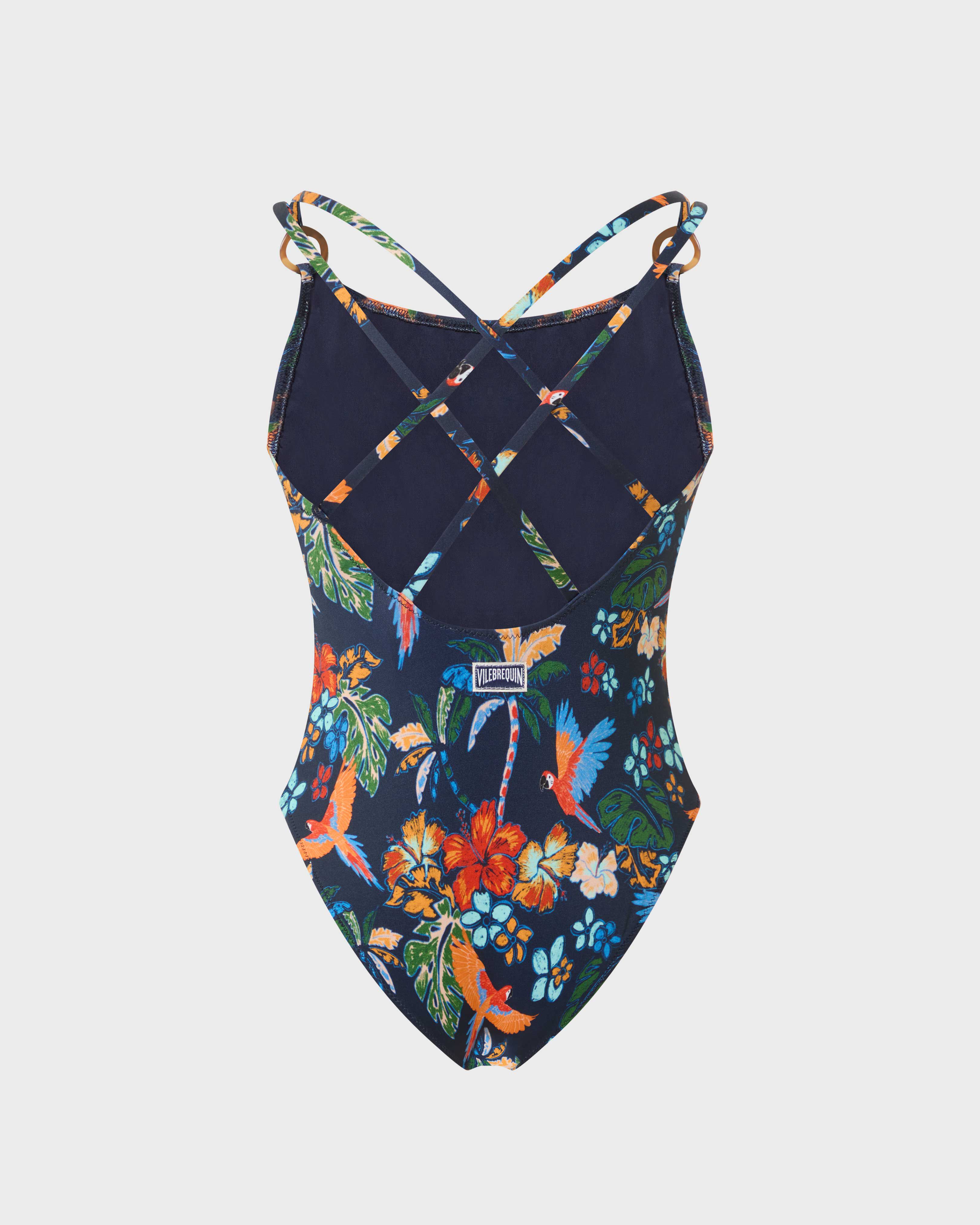 Girls One-piece Swimsuit Salva NAVY back view