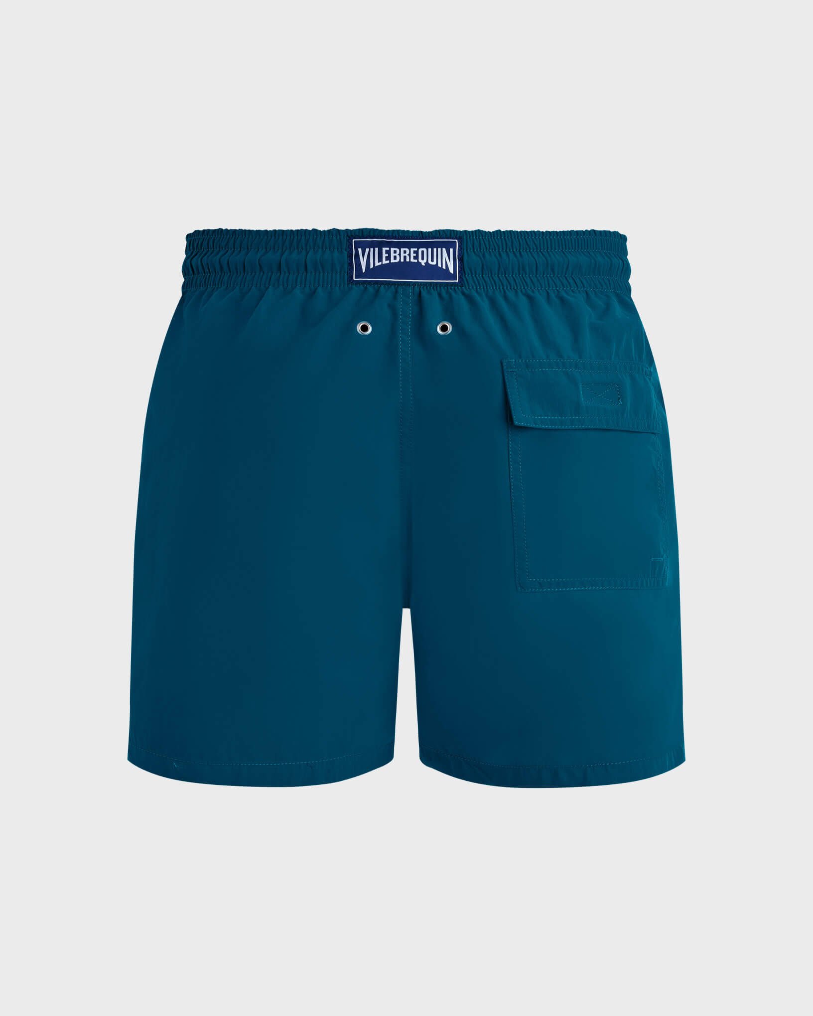 Men Swim Shorts Solid PEACOCK back view