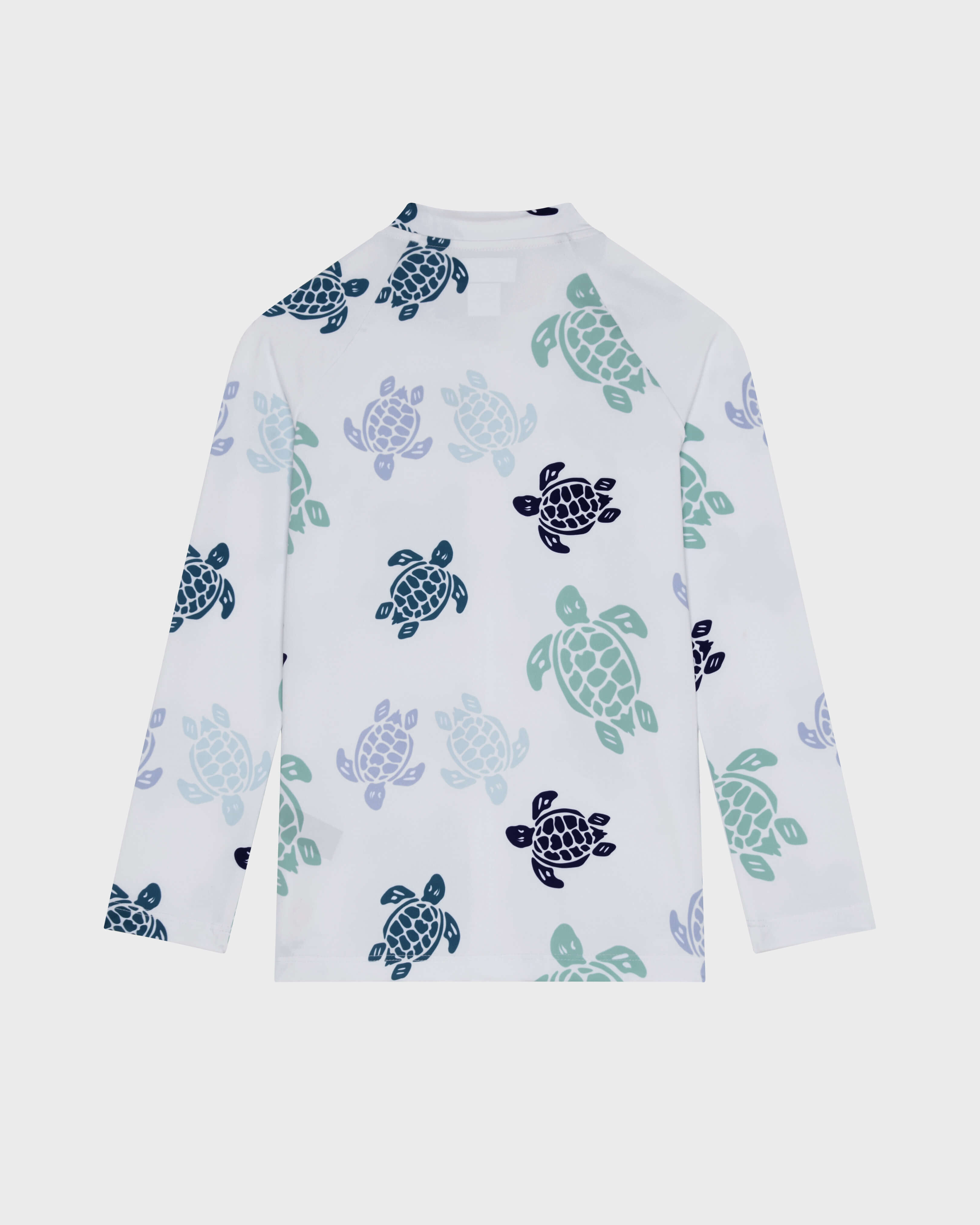 Rash guard bambino a maniche lunghe con zip Tortues Multicolores BIANCO back view