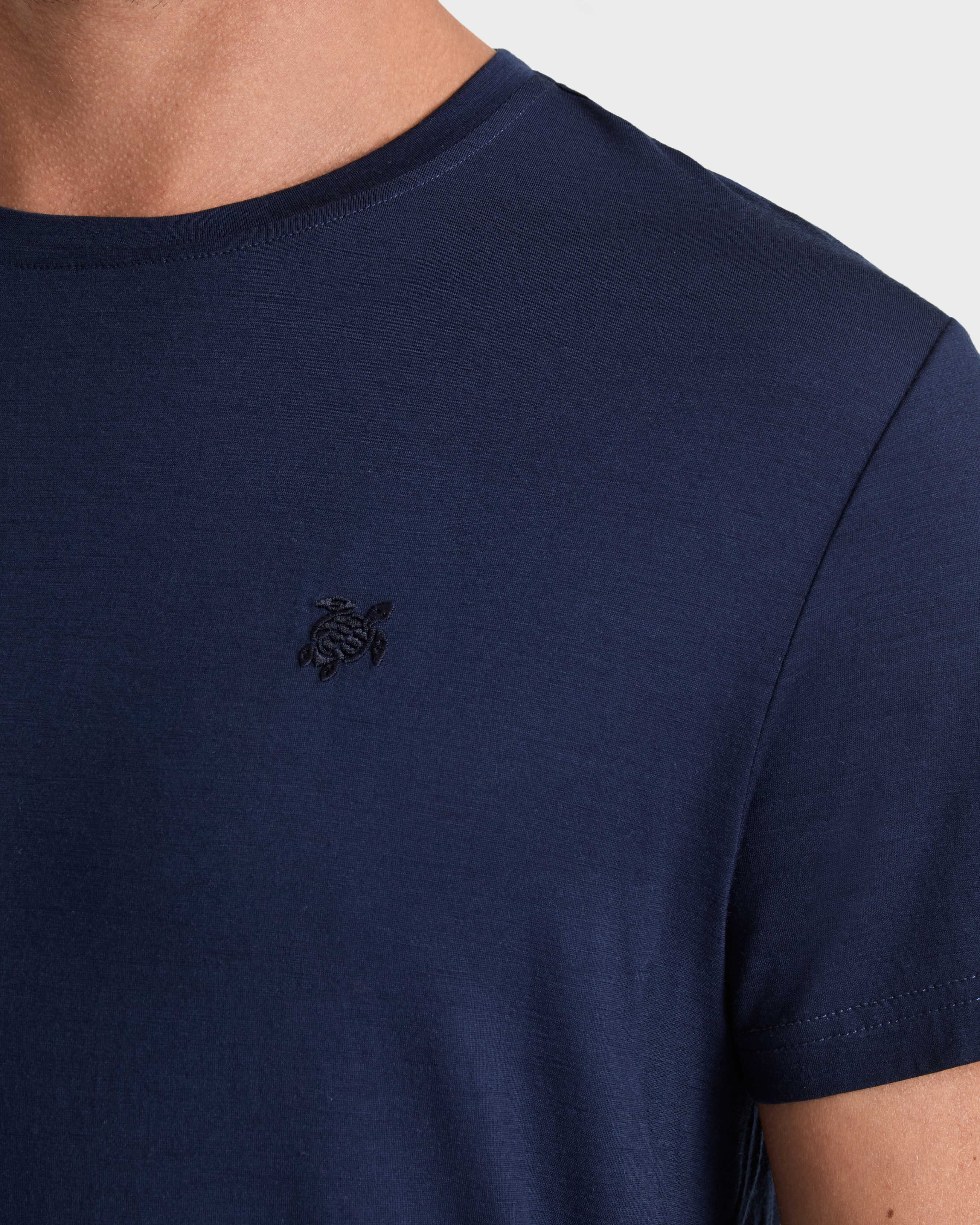 Solid Woll-T-Shirt für Herren MARINEBLAU supp1 view