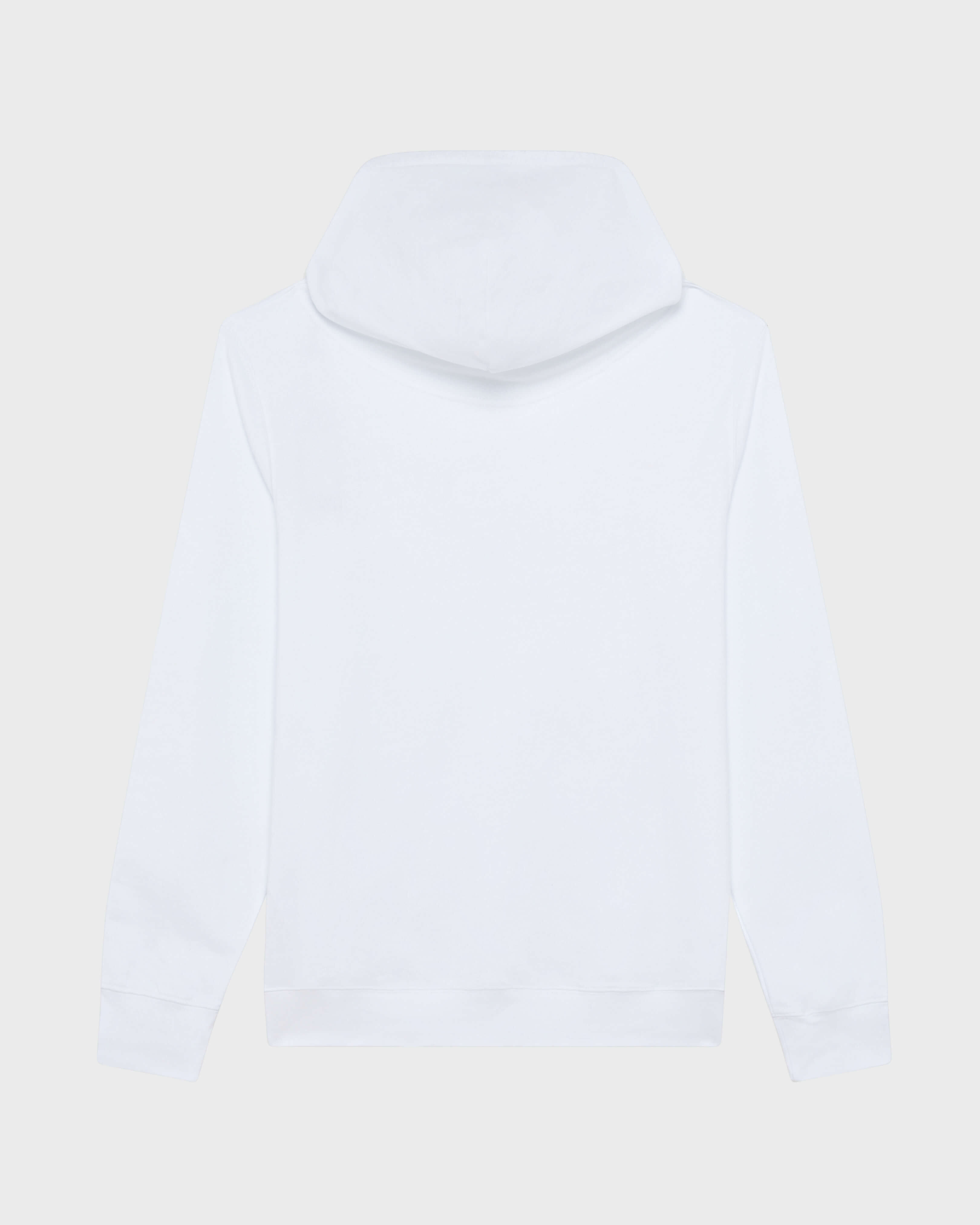 Men Cotton Hoodie Sweatshirt Solid WHITE back view
