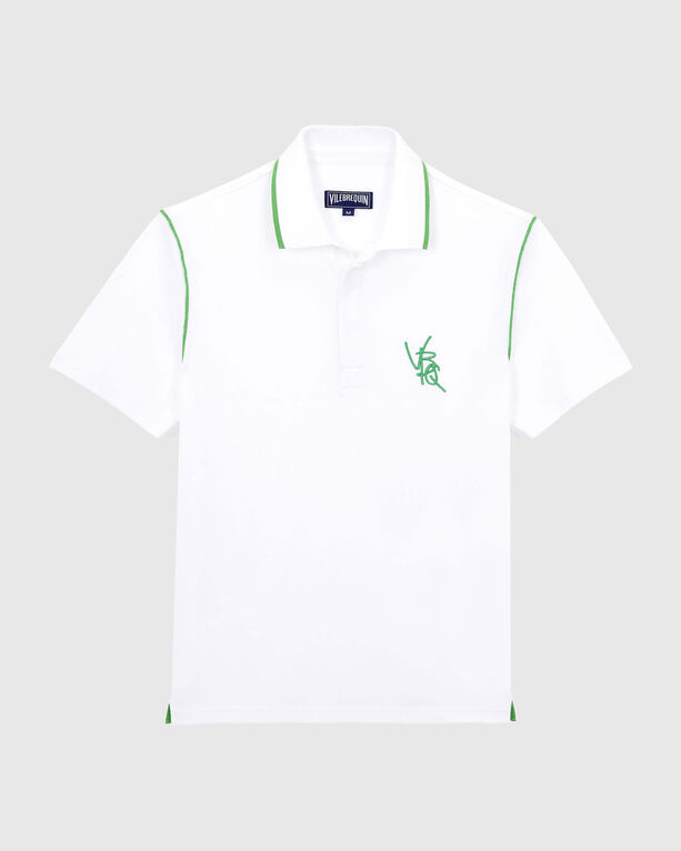 Vilebrequin - Men Pique Cotton Polo Vbq Line - Polo - Pharell - White - Size XXXL