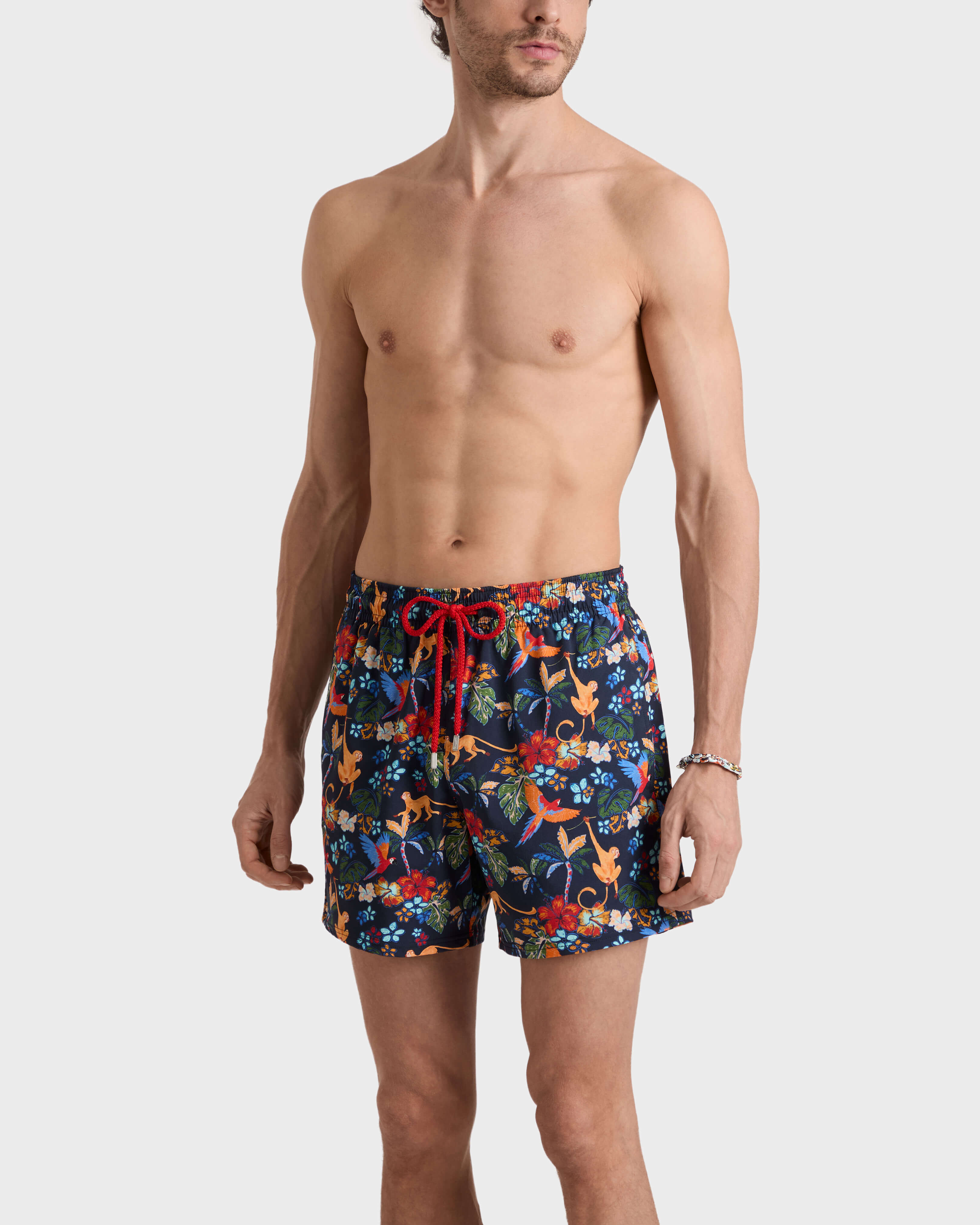 Kurze Salvador Stretch-Badeshorts für Herren MARINEBLAU frontworn view
