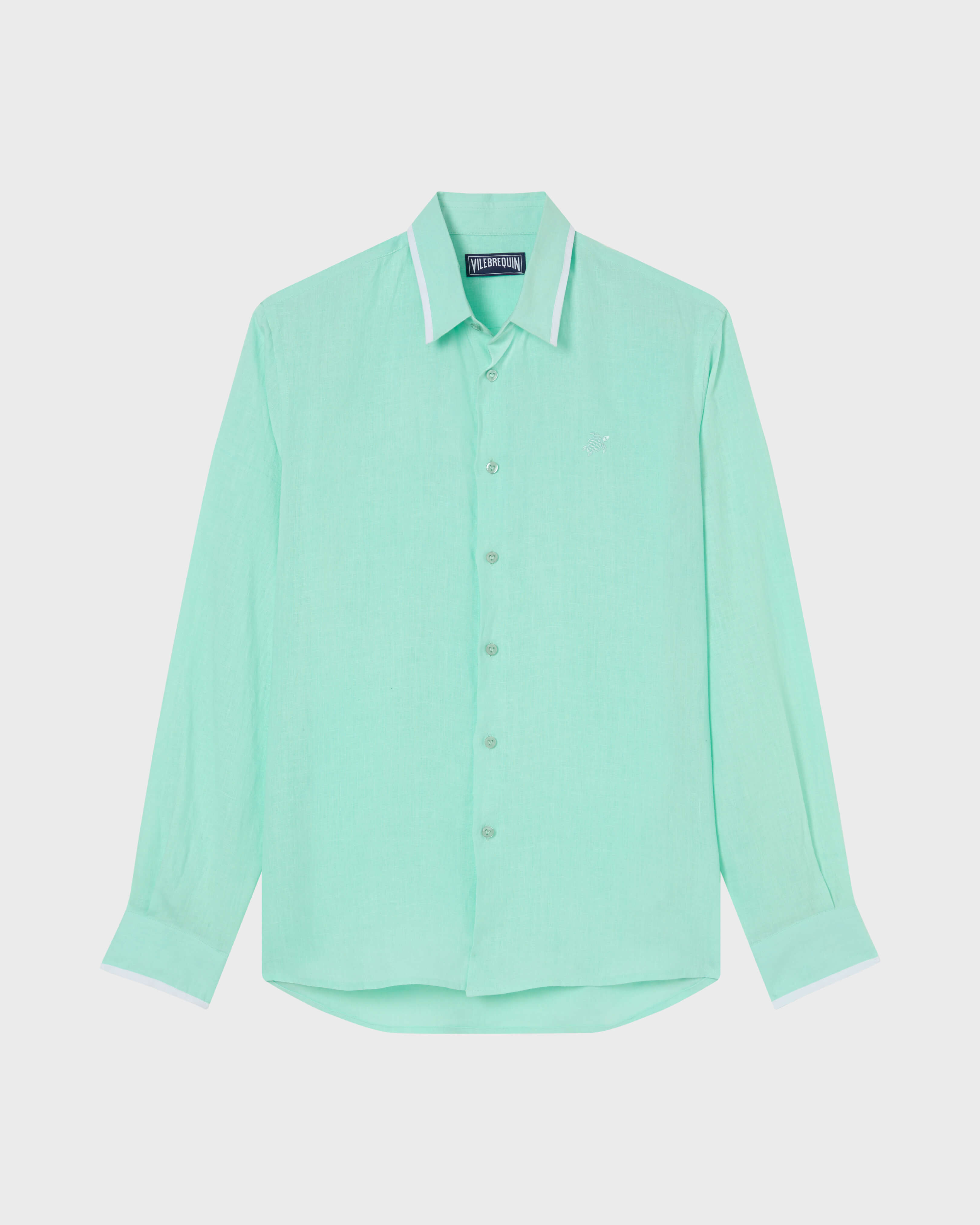 Camisa de lino de color liso para hombre CARIBBEAN front view