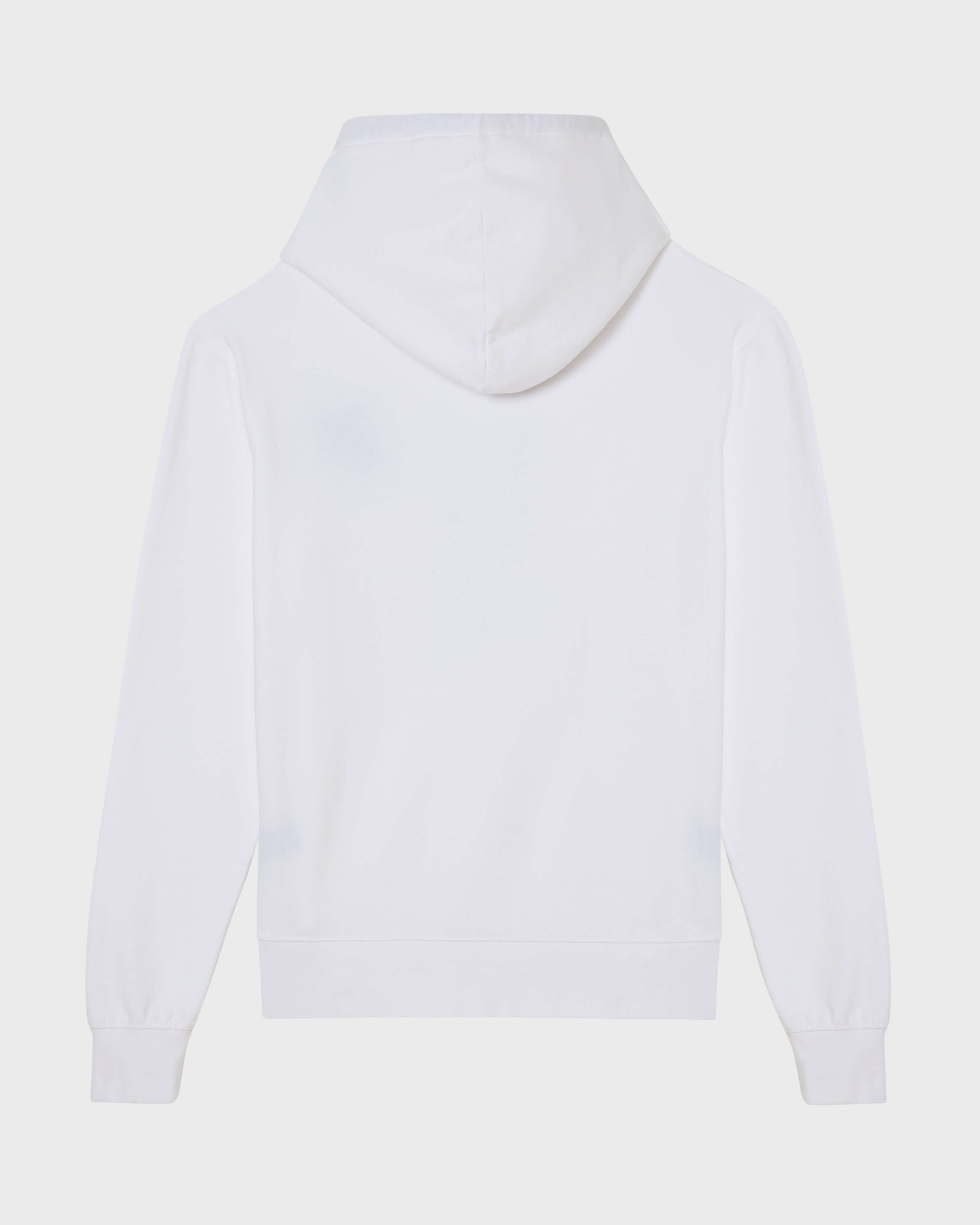 Sudadera con capucha de algodón con tortuga bordada para hombre BLANCO back view
