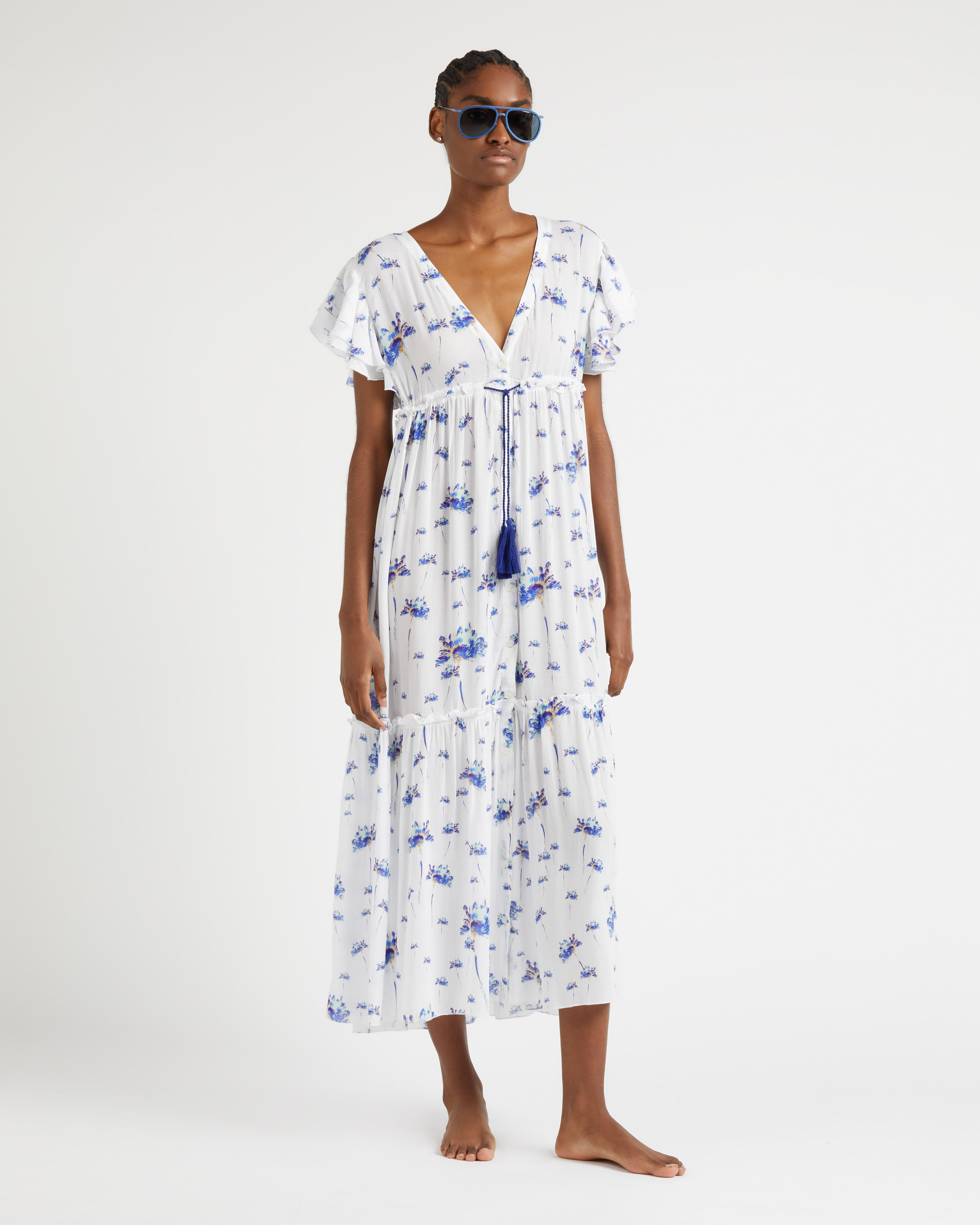 Women Long Viscose Dress Herbier OFF WHITE supp1 view