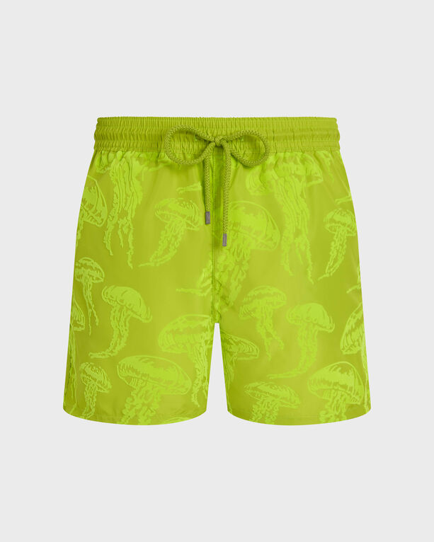 Vilebrequin - Men Ultra-light And Packable Swim Shorts Flocked Jellyfish Dance - Swimwear - Mahina - Green - Size M