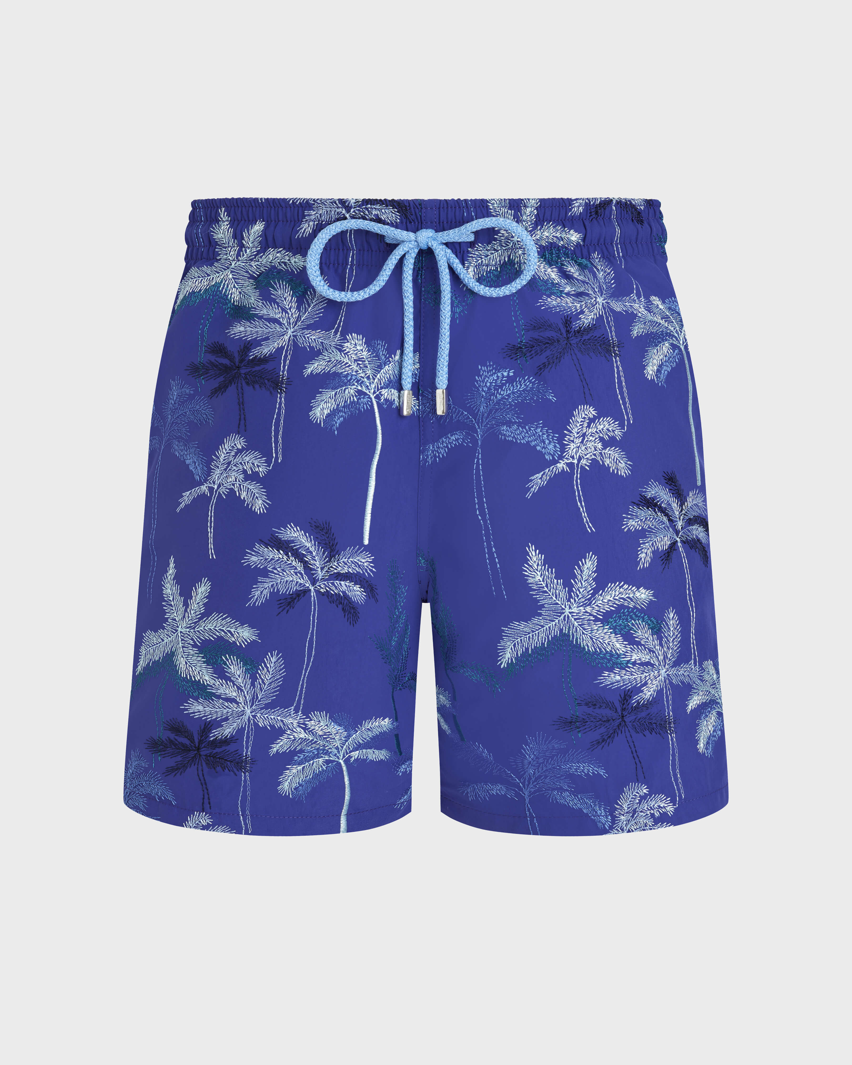Pantaloncini mare uomo ricamati Palm Offset - Edizione limitata PURPLE BLUE front view