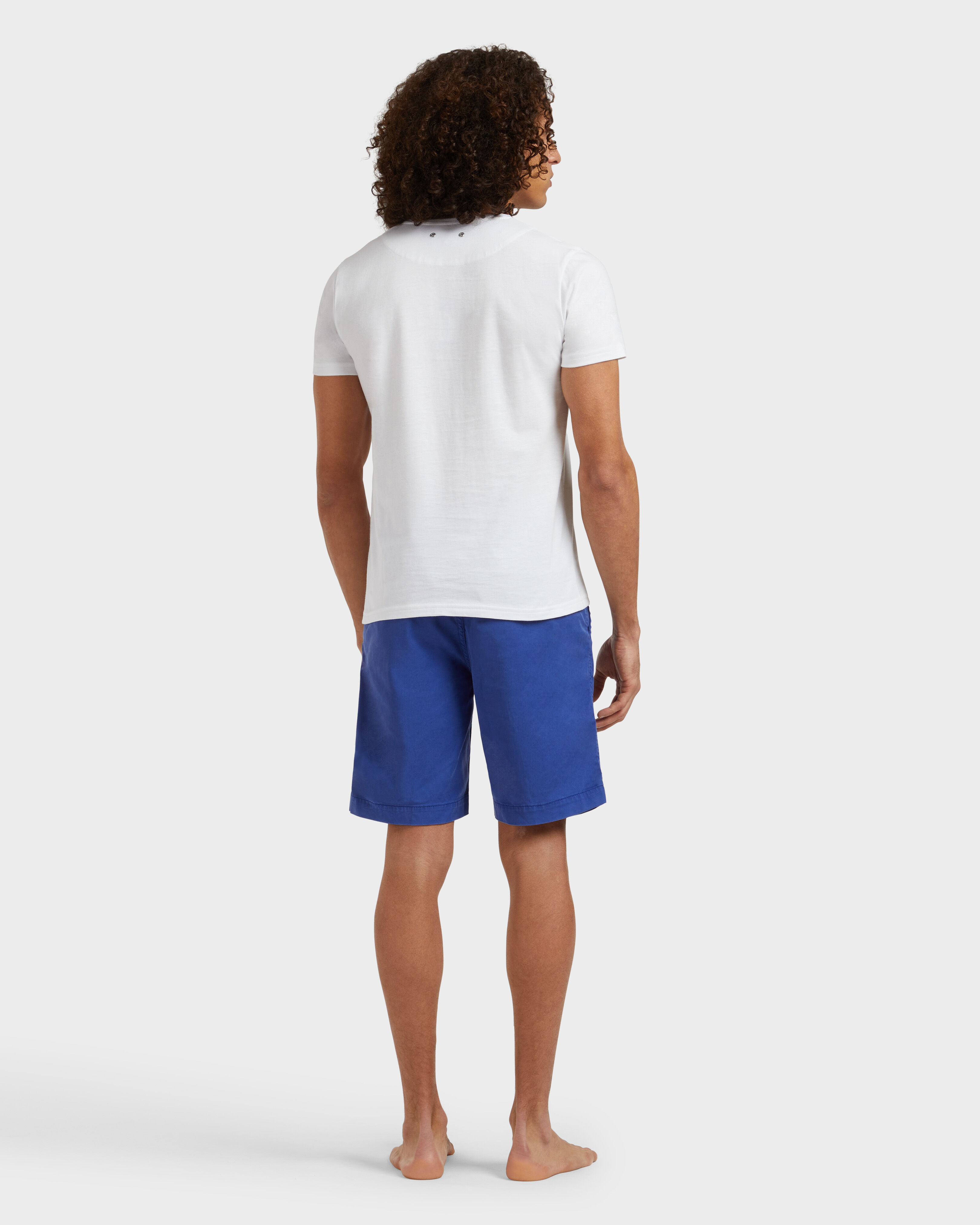 Men Organic Cotton T-shirt Whales WHITE backworn view