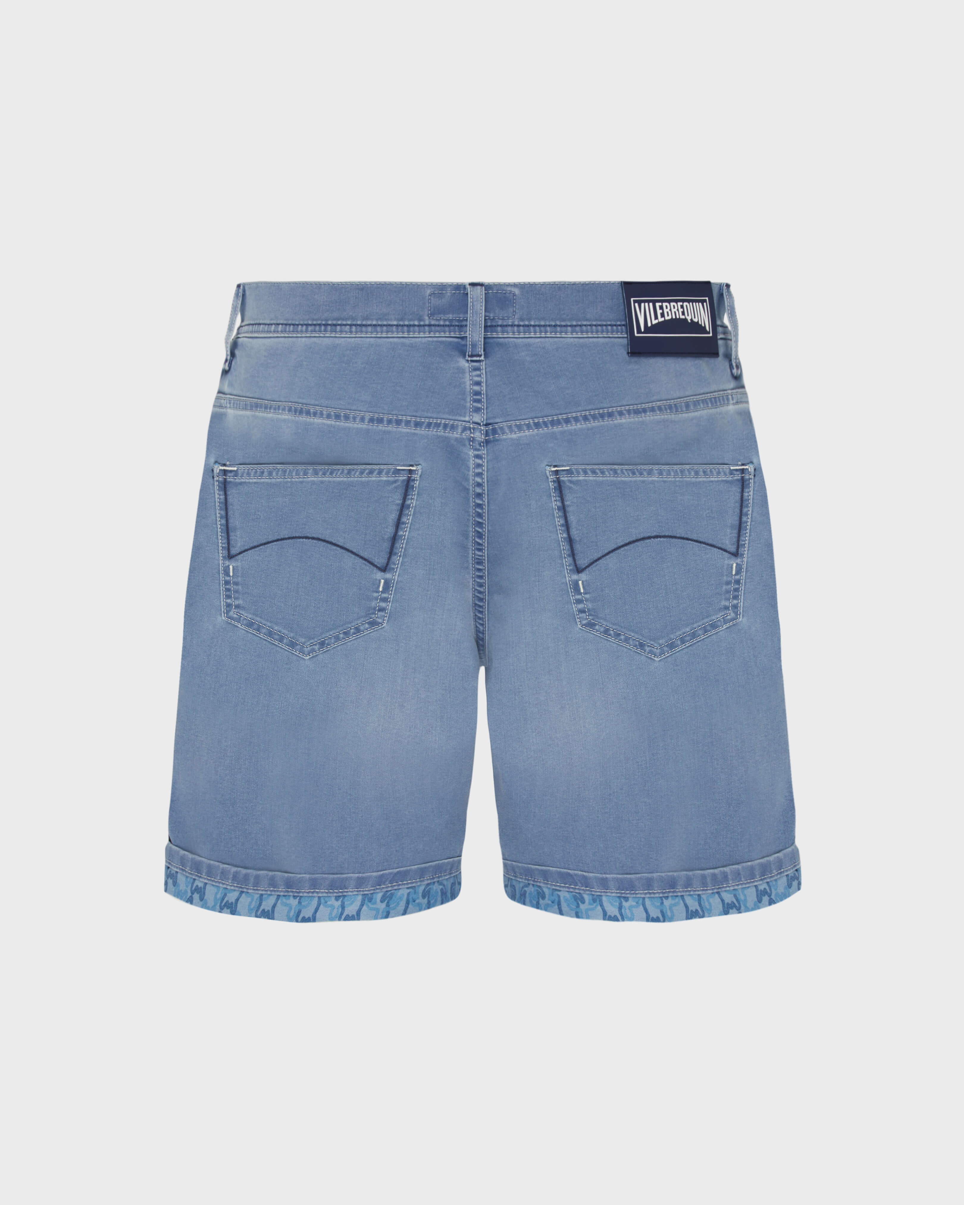 Men Denim Bermuda Shorts Turtles Net LIGHT DENIM W3 back view