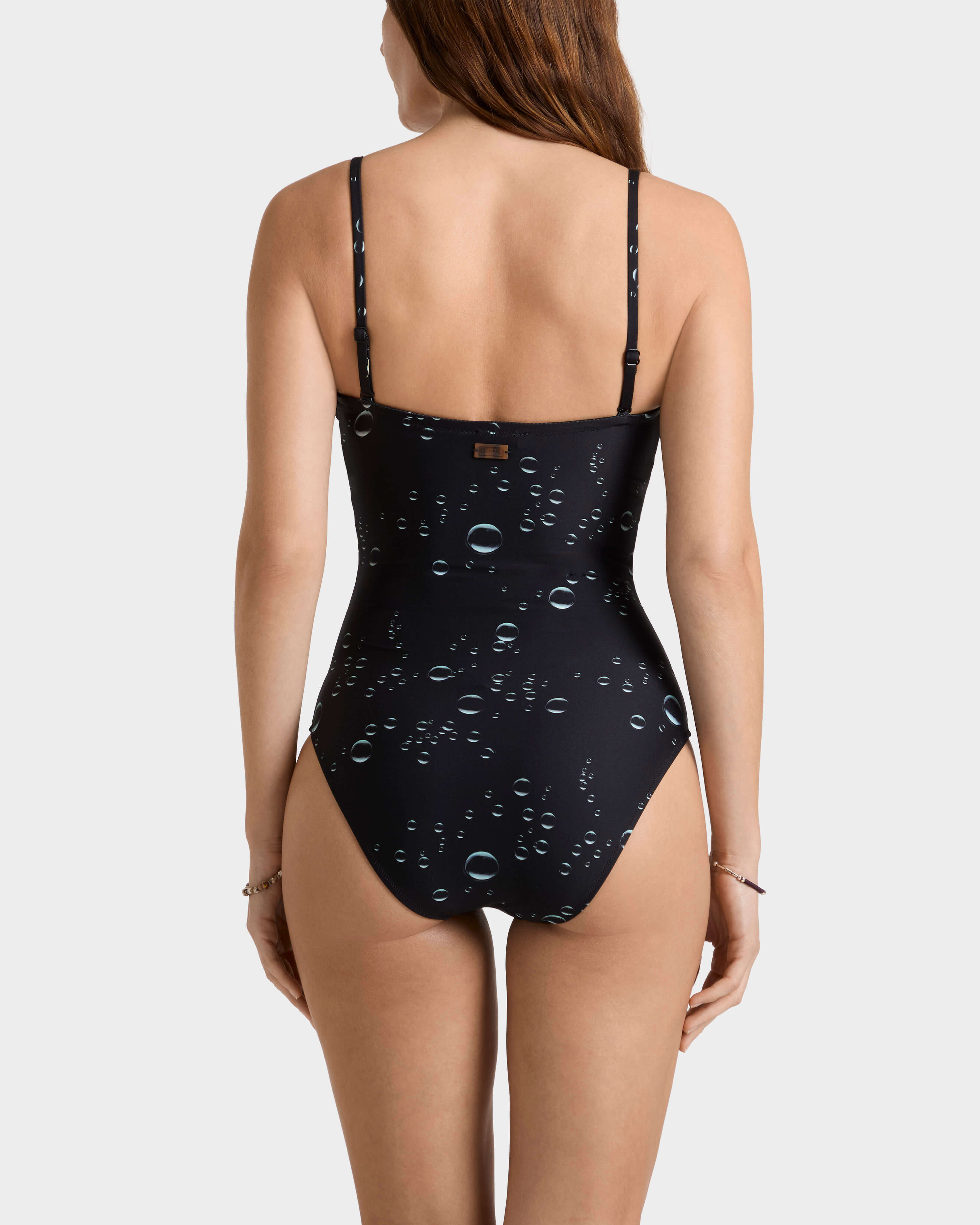 Costume intero donna con corpetto Bubble 3D NERO backworn view