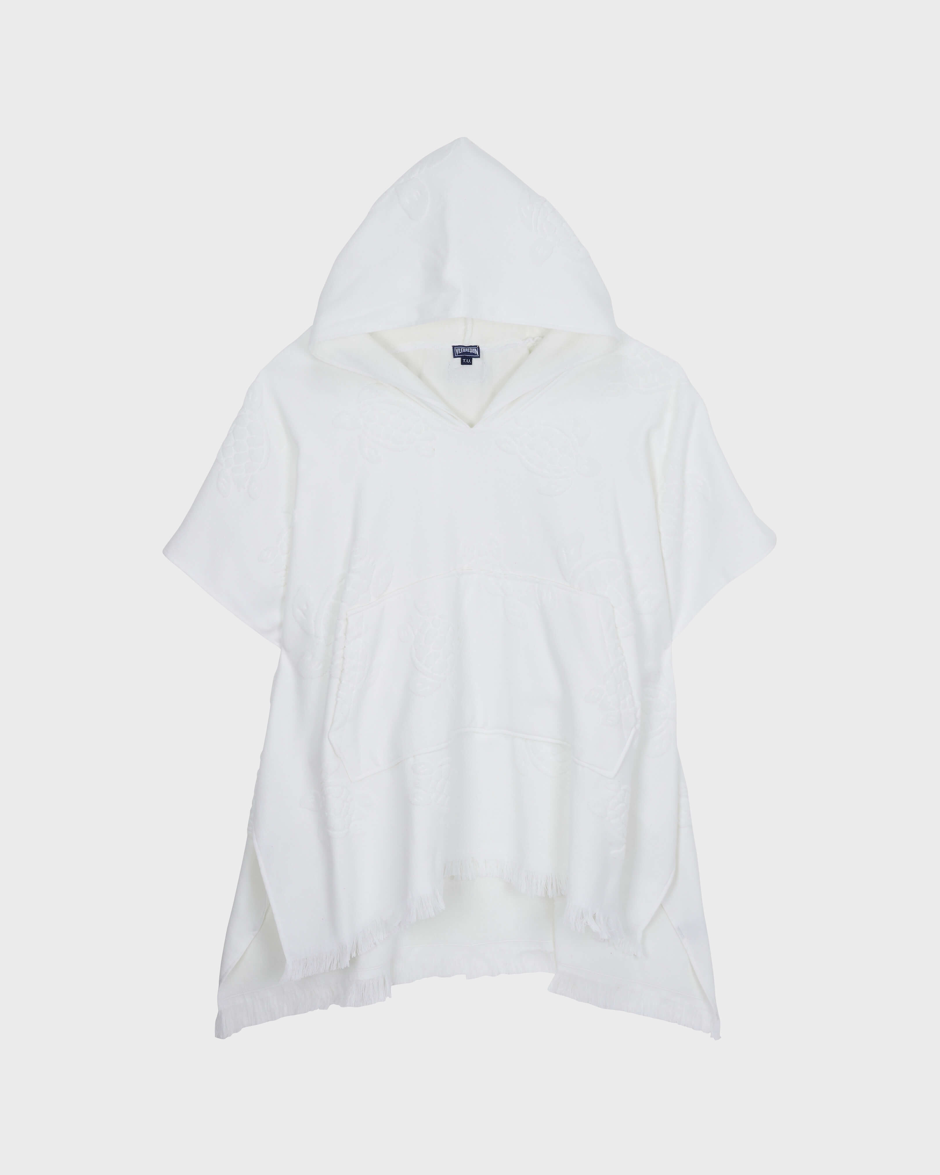 Terry Poncho WHITE front view