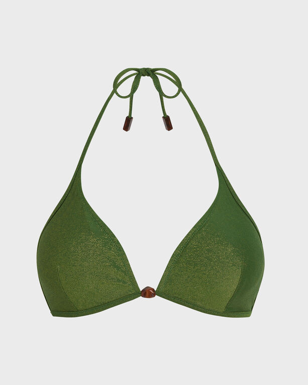 Vilebrequin - Women Triangle Bikini Top Iridescent Jersey - Swimwear - Flette - Green - Size XS