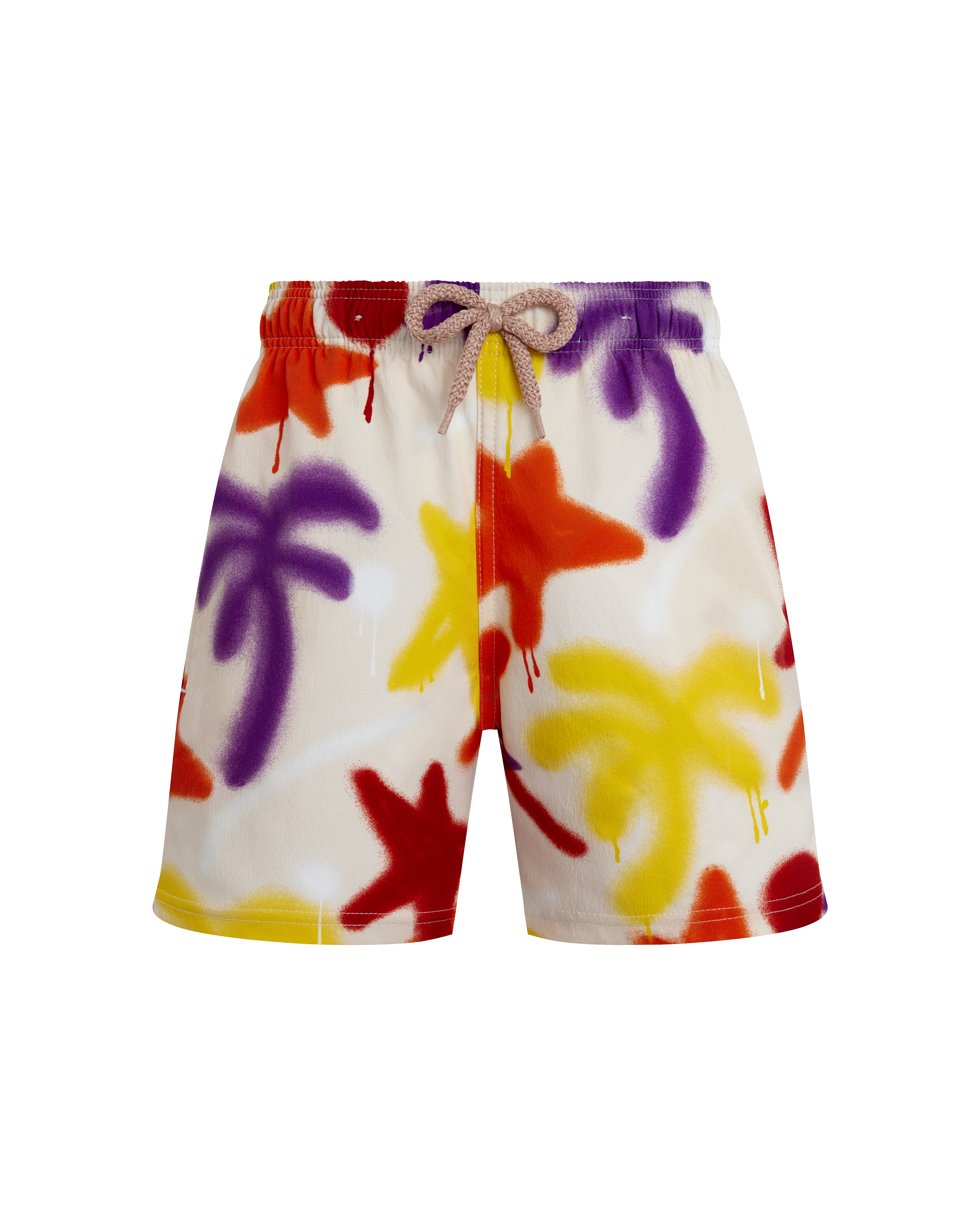 Boys Stretch Swim Shorts Spray Paint - VBQ x Palm Angels PORCELAIN front view