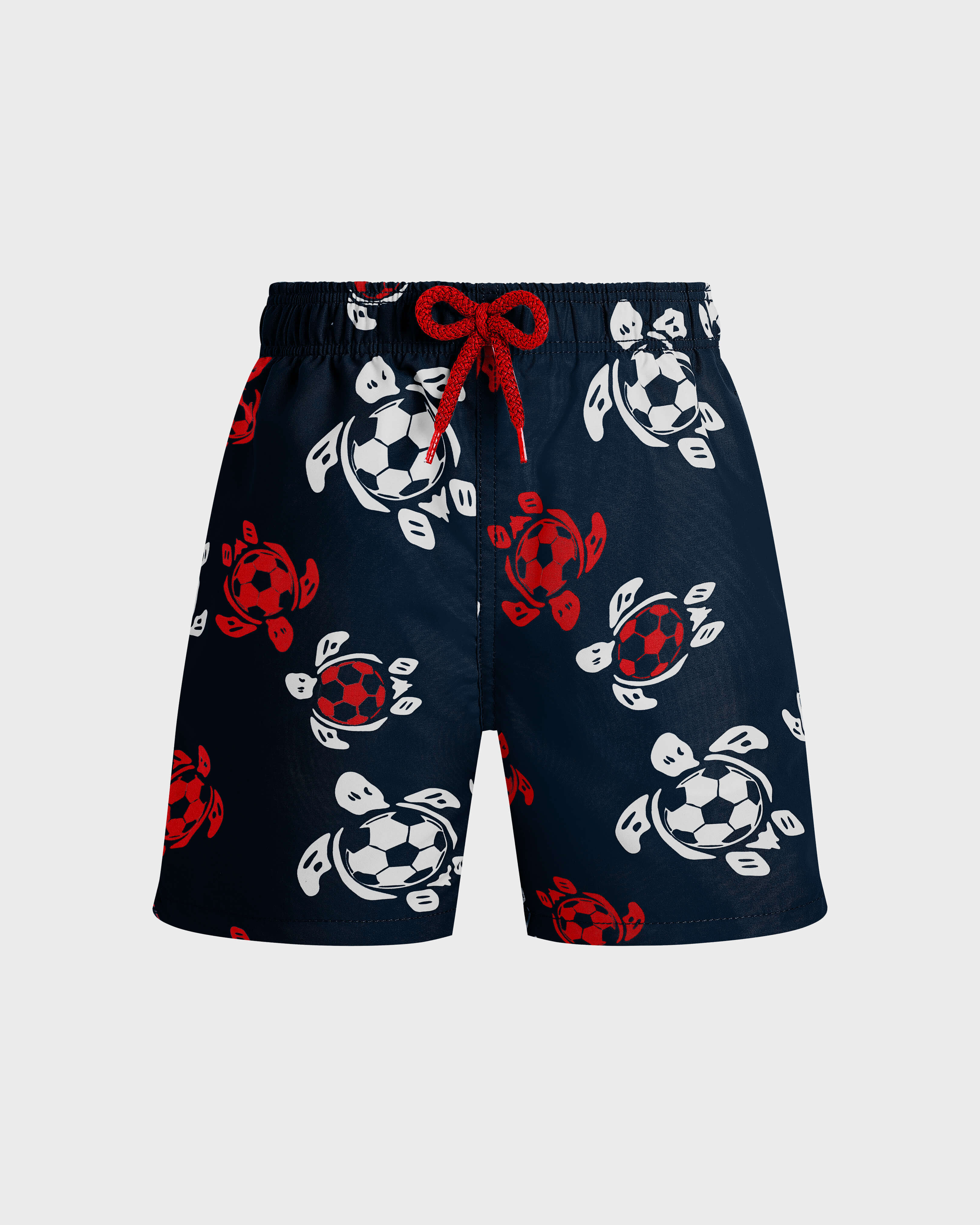 Soccer Turtles Stretch-Badeshorts für Jungen MARINEBLAU front view