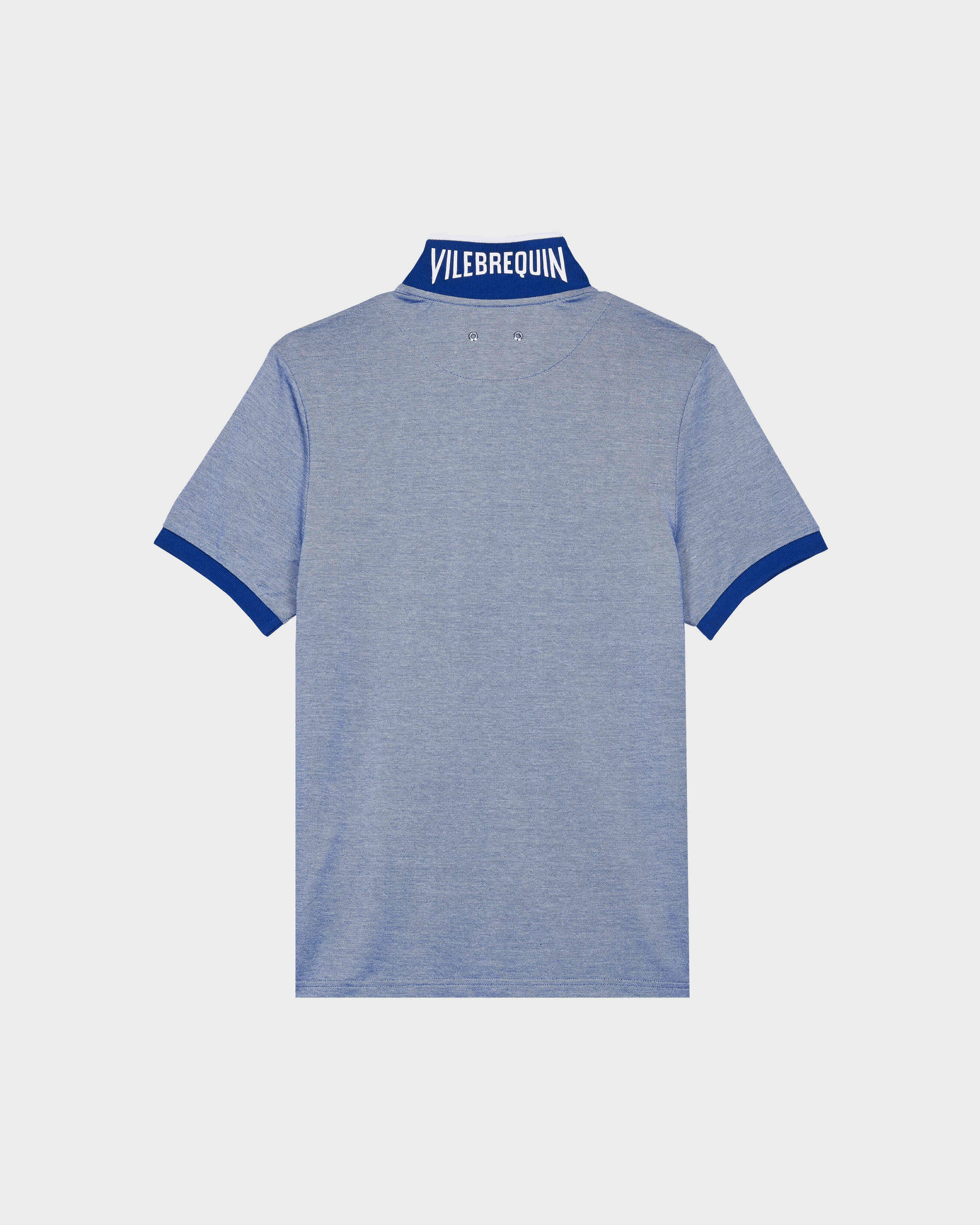 Polo uomo in piqué di cotone cangiante tinta unita BIANCO back view