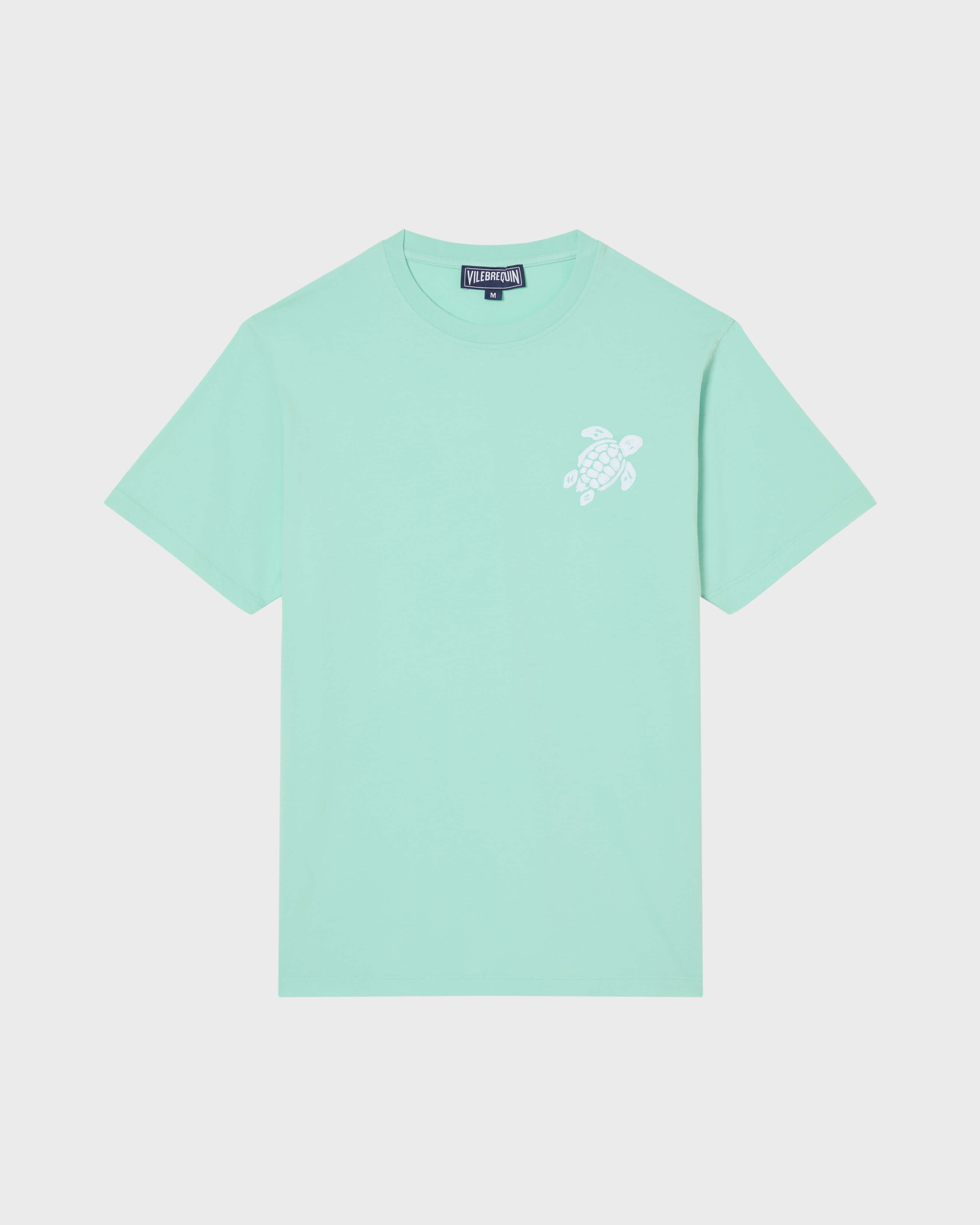 T-Shirt aus Bio-Baumwolle mit aufgestickter, großer Schildkröte für Herren CARIBBEAN front view