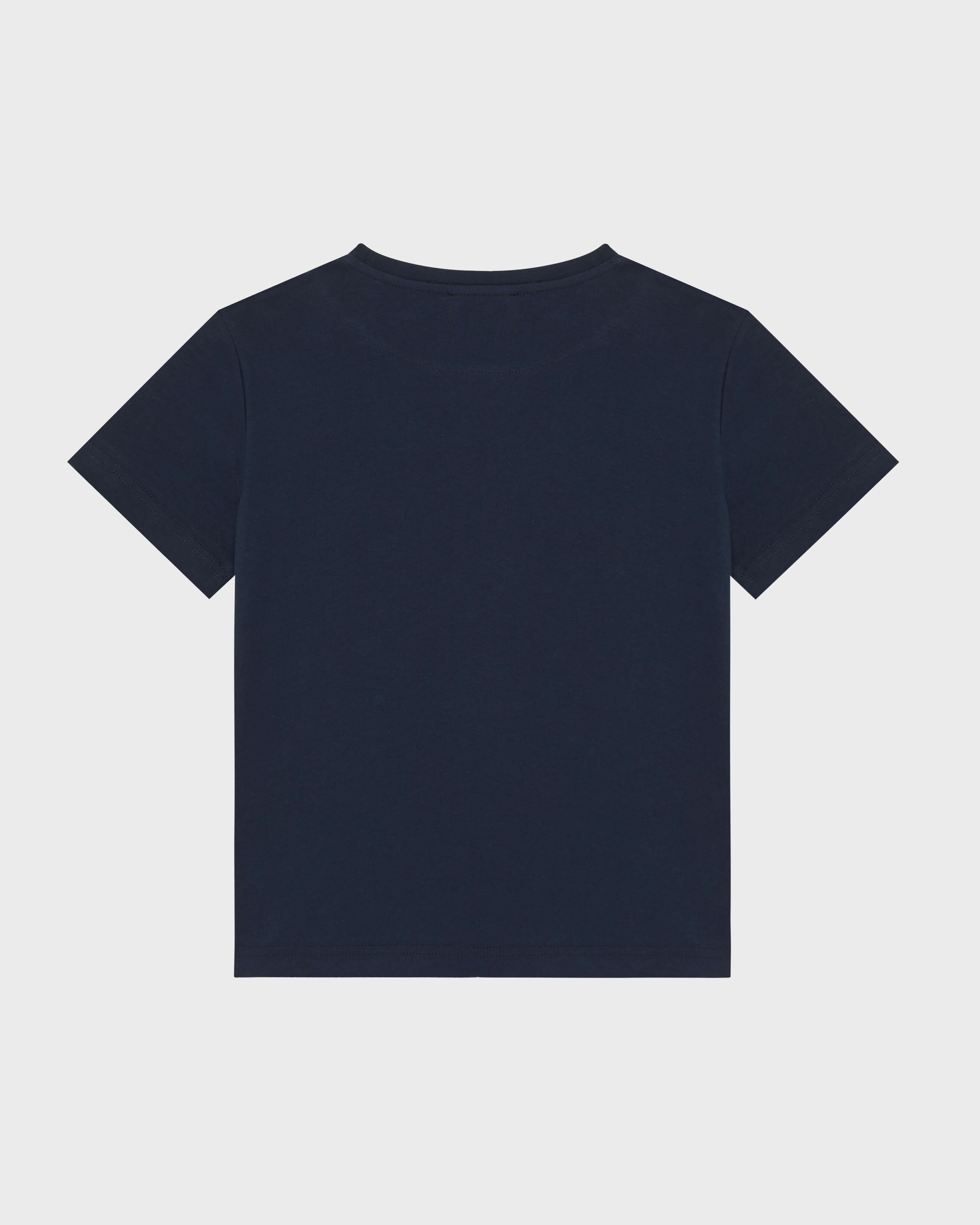 T-shirt bambino in cotone biologico Tortues Multicolores BLU MARINE back view