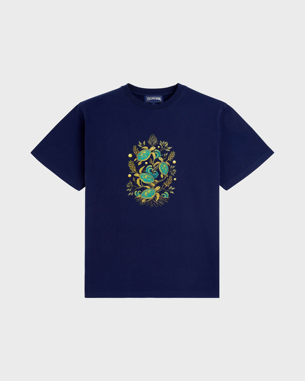 Vilebrequin - Men Cotton T-shirt Mangrove Turtles - Vilebrequin X Abu Dhabi - Tee Shirt - Partisol - Blue - Size S