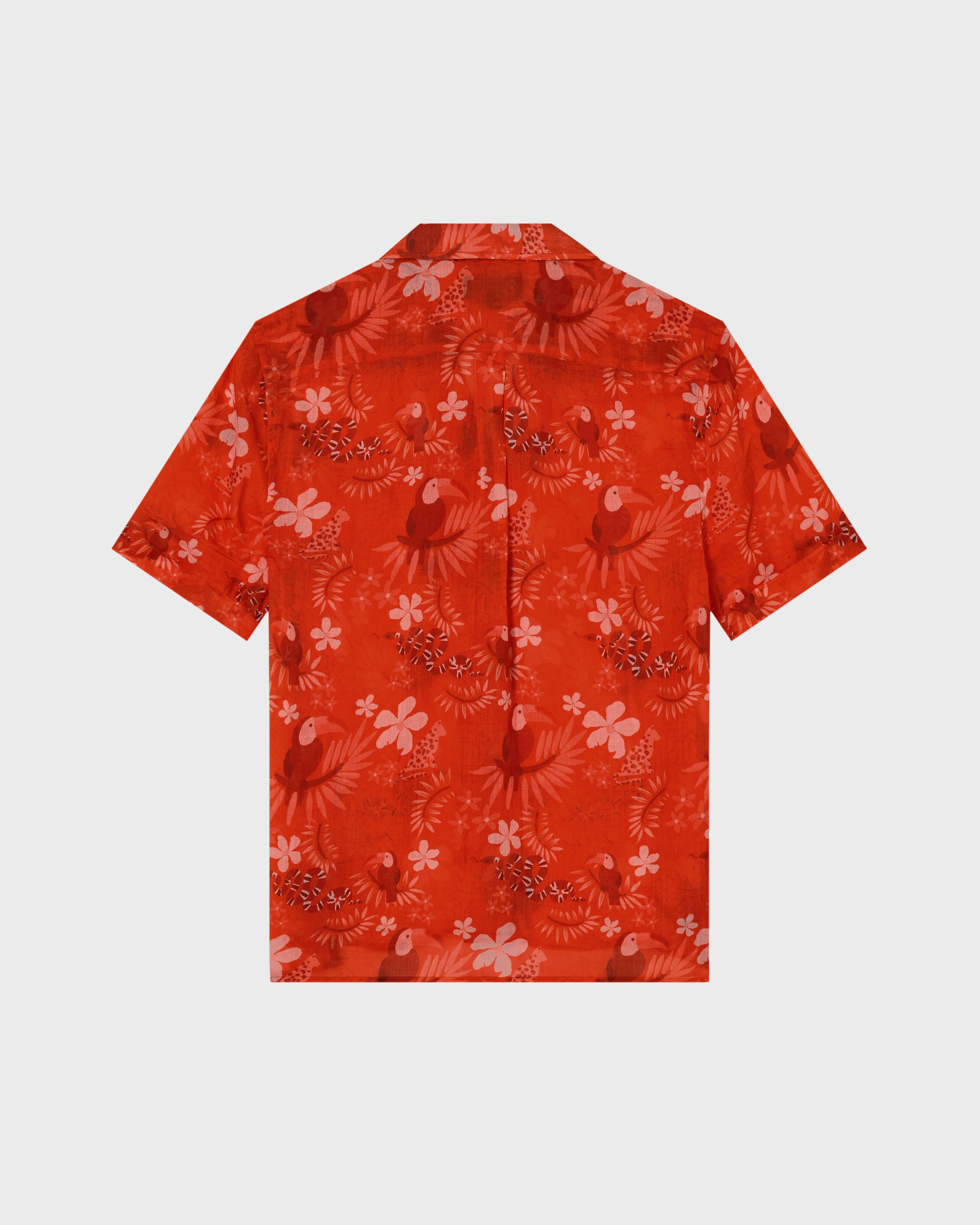 Camisa de bolos de ramio con estampado Papel de Embrulho para hombre AMAPOLA back view