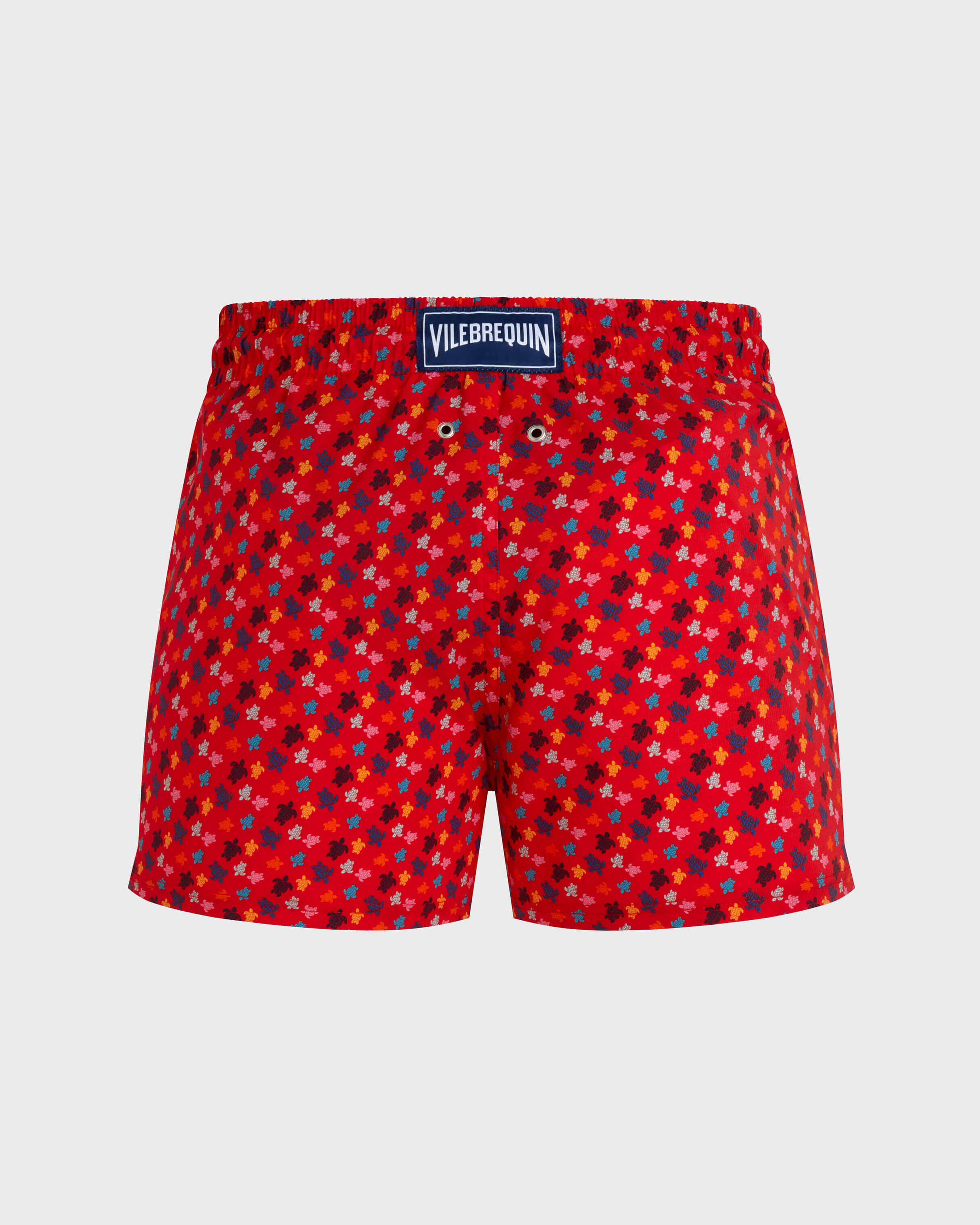 Men Short Swim Shorts Micro Ronde Des Tortues Rainbow POPPY RED back view