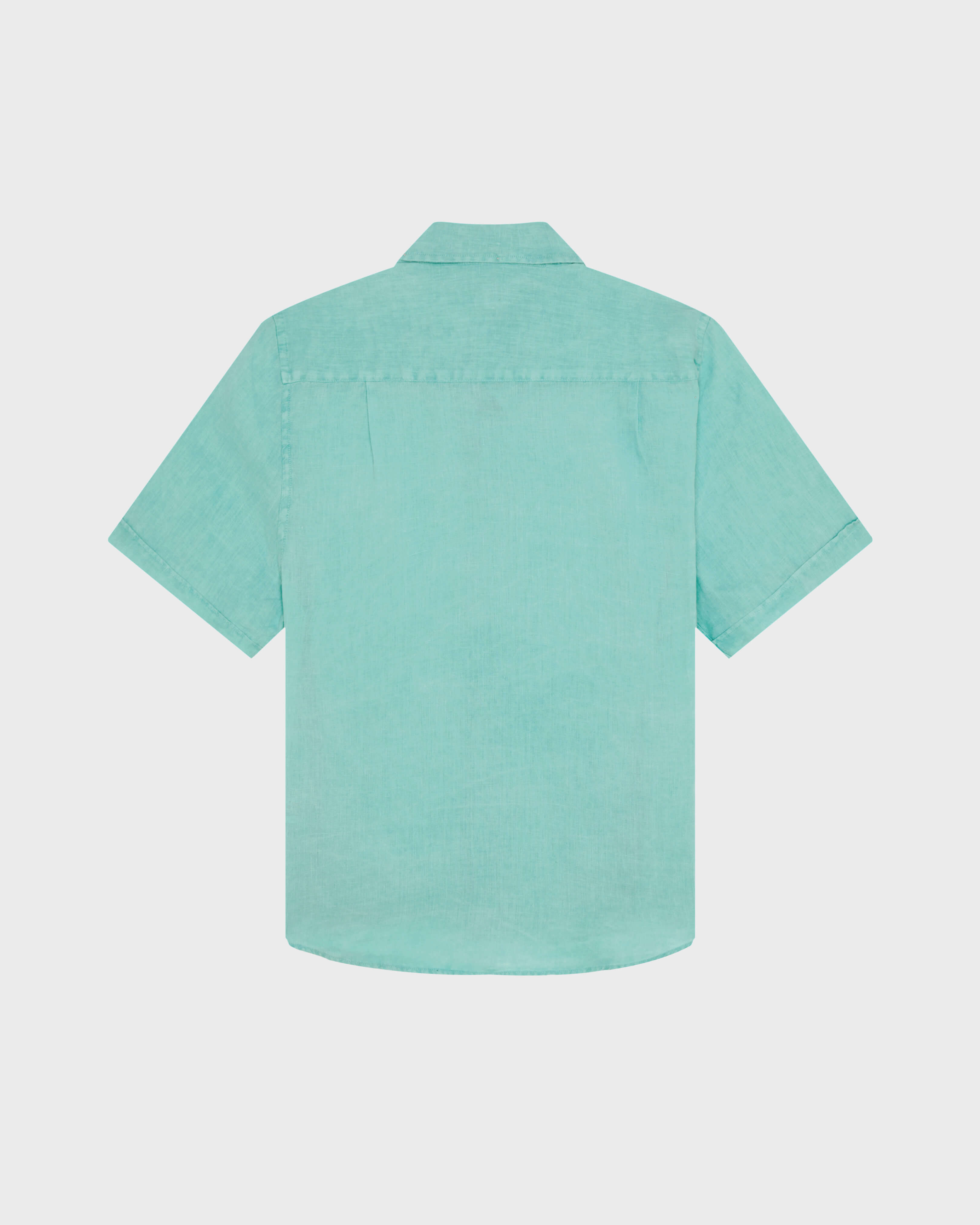 Camisa de bolos de lino de color liso con tinte mineral para hombre AVENTURINE back view