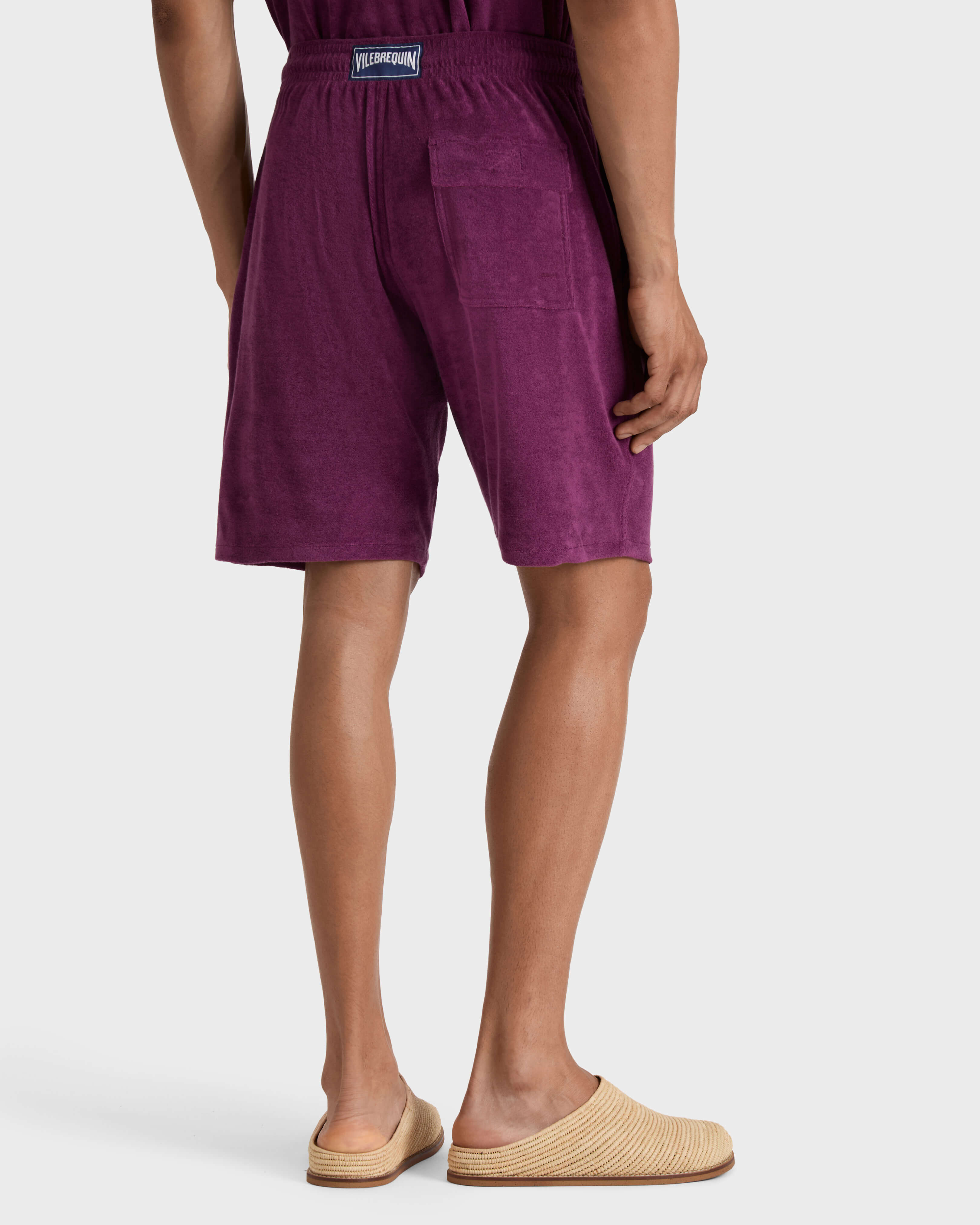 Bermudas de felpa de color liso unisex KERALA backworn view
