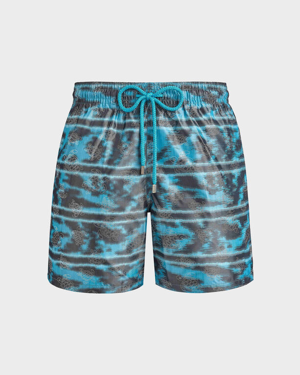 Vilebrequin - Men Silk Swim Shorts Zebra Stripes - Vilebrequin X Maison Bucol - Swimwear - Moopea - Blue - Size M