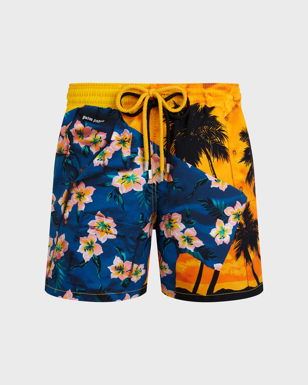Vilebrequin - Men Swim Shorts Hawaiian Mix - Vbq X Palm Angels - Swimwear - Moorea - Yellow - Size M