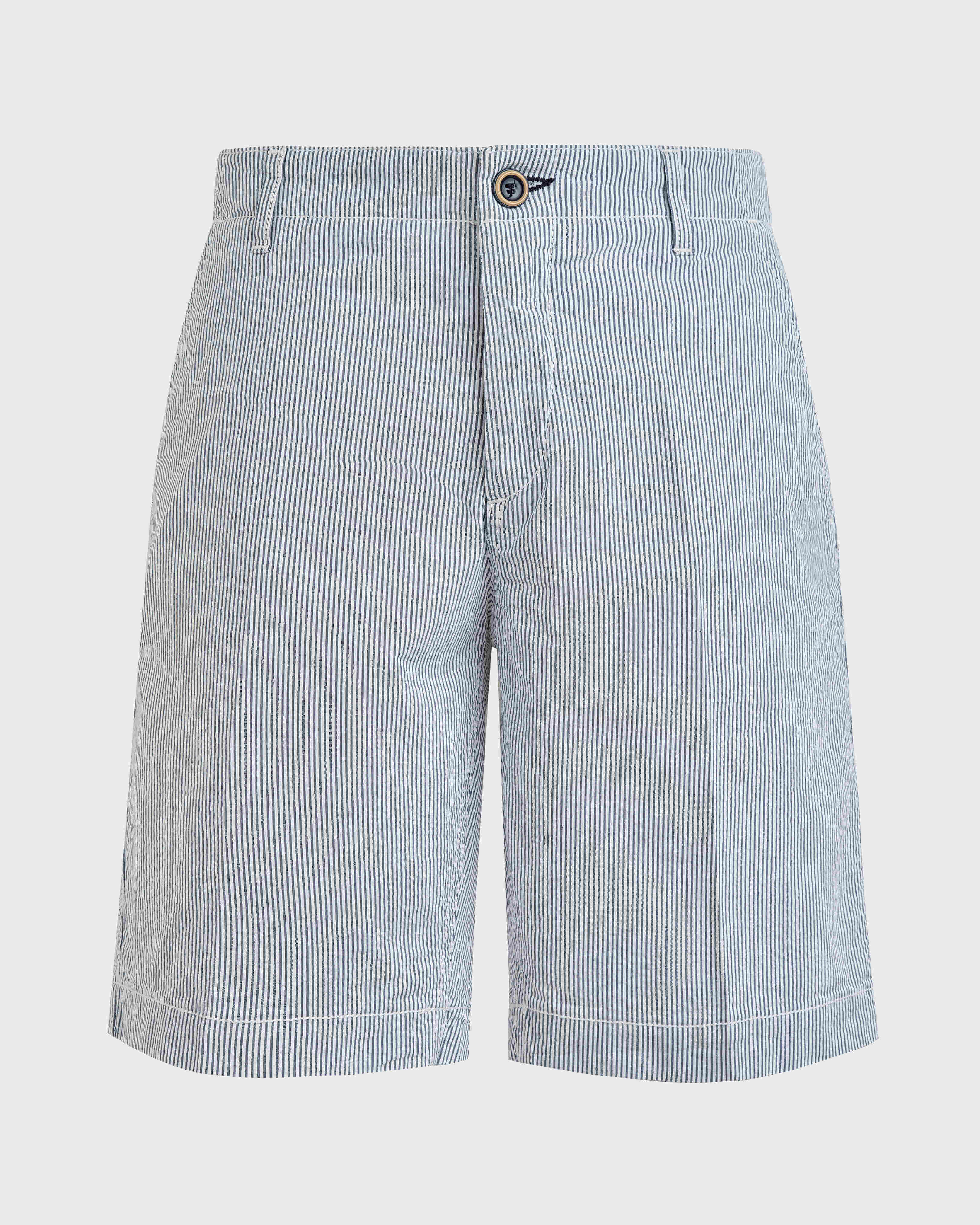 Seersucker Bermudashorts aus Baumwolle für Herren JEANS BLUE front view