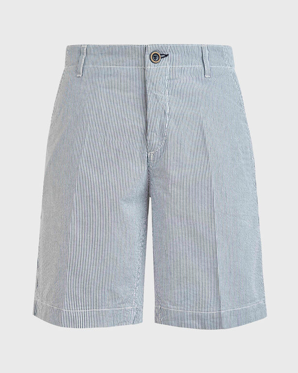 Vilebrequin - Men Cotton Bermuda Shorts Seersucker - Bermuda - Ponche - Blue - Size 30