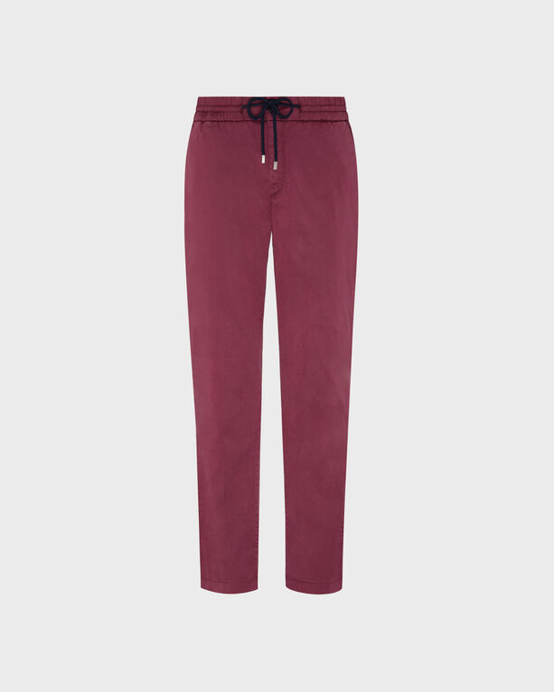 Vilebrequin - Men Elastic Waist Tencel Satin Pants - Jeans - Clemence - Red - Size 30