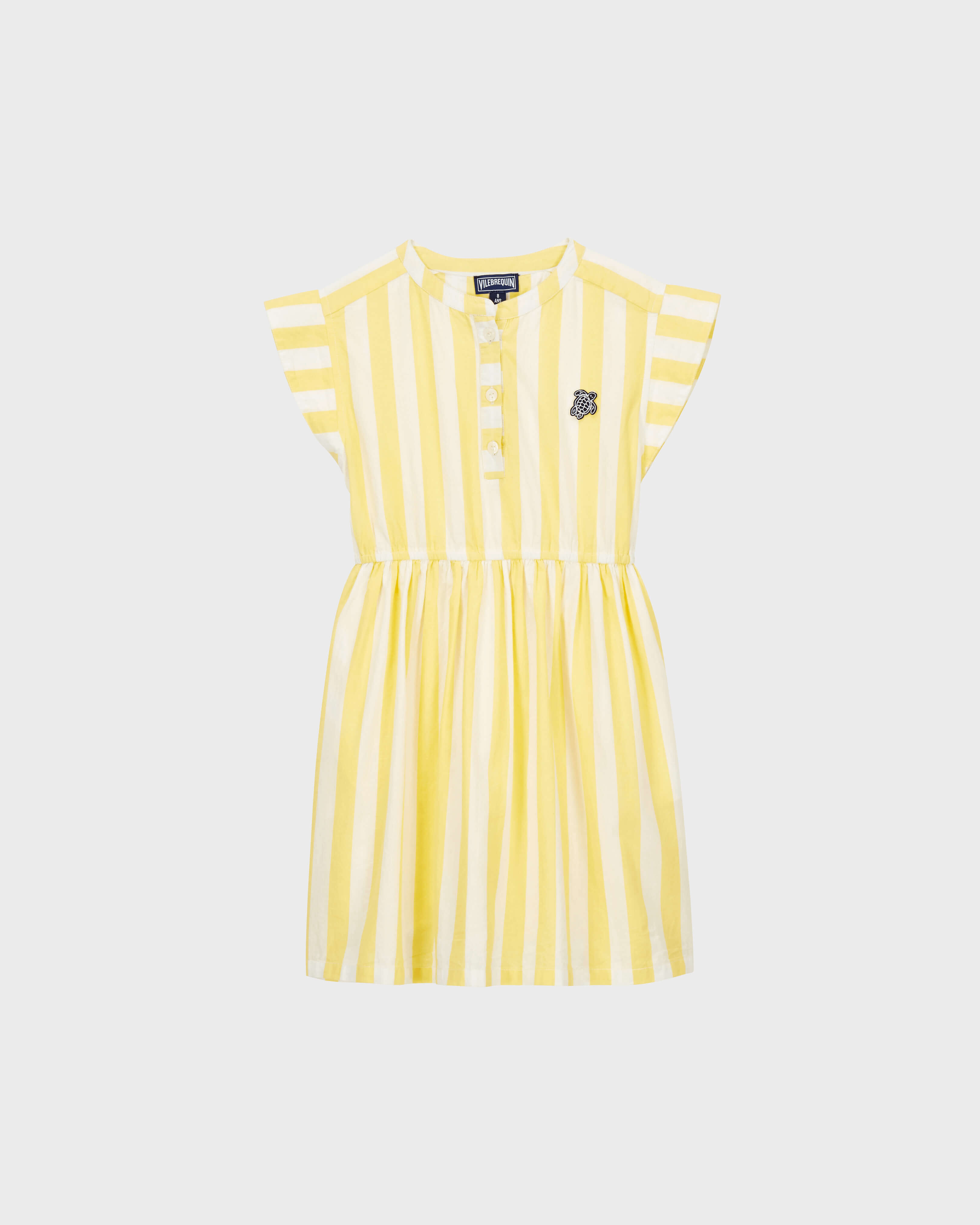 Girls Long Dress Stripes SUNFLOWER front view