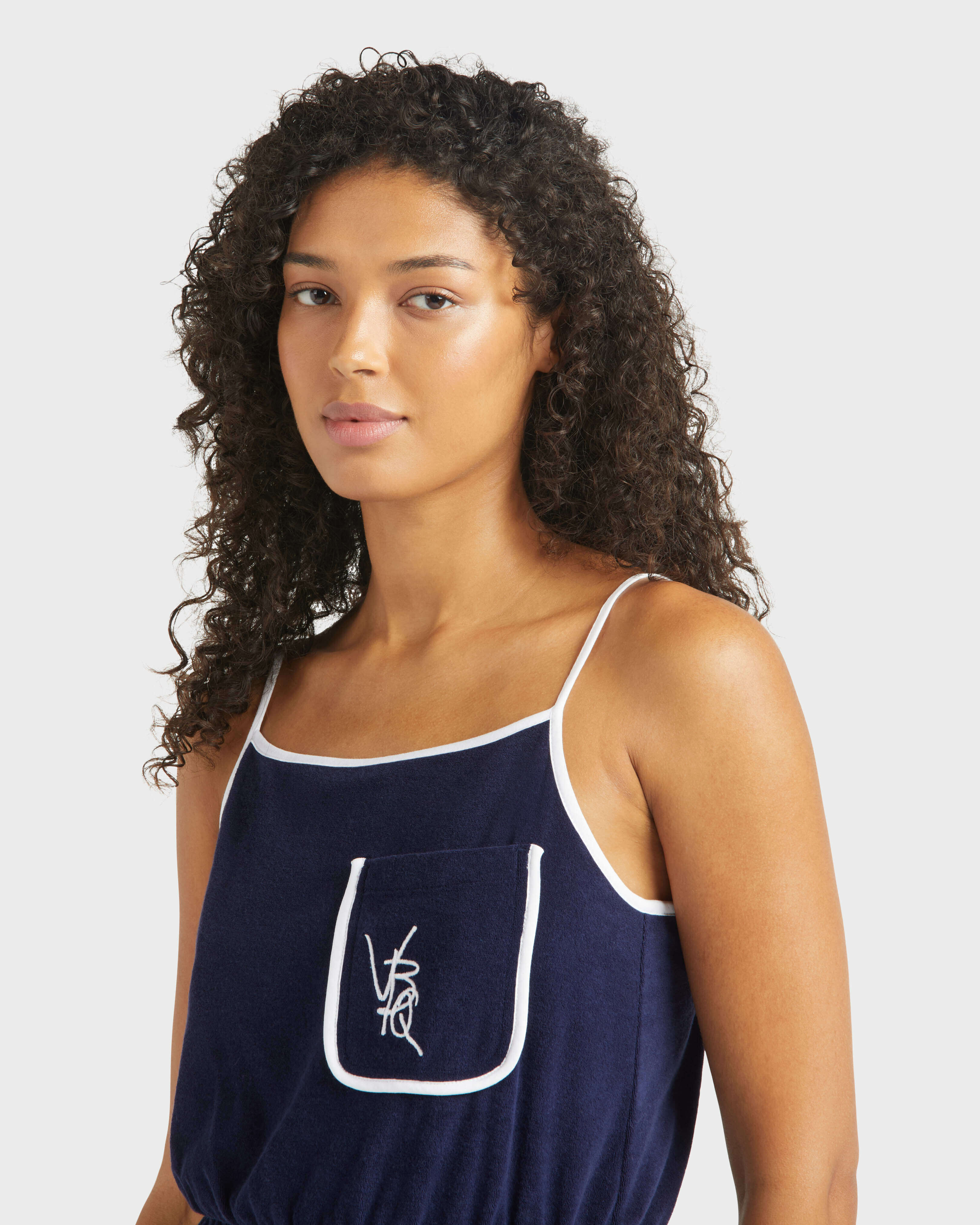 Women Terry Tank Dress VBQ Line NAVY supp2 view