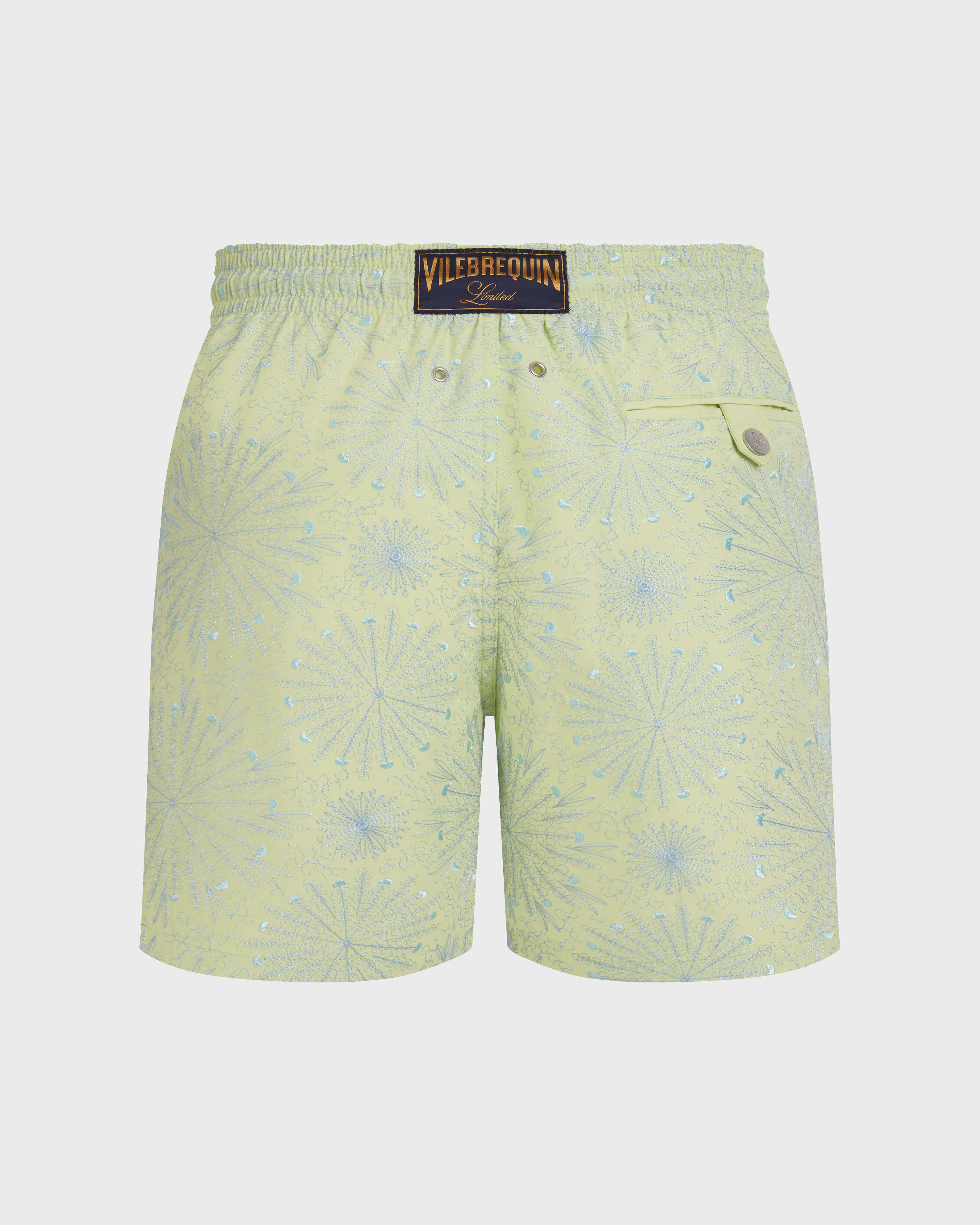 Men Embroidered Swim Shorts Mosaic Urchin - Limited Edition MACAROON back view