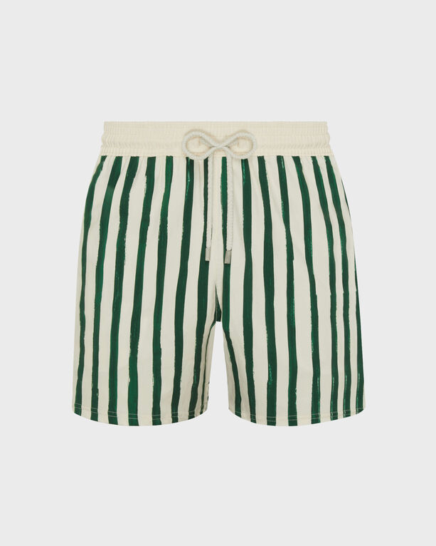 Vilebrequin - Men Stretch Swim Shorts Hs Stripes - Vilebrequin X Highsnobiety - Swimwear - Monrise - Green - Size XS