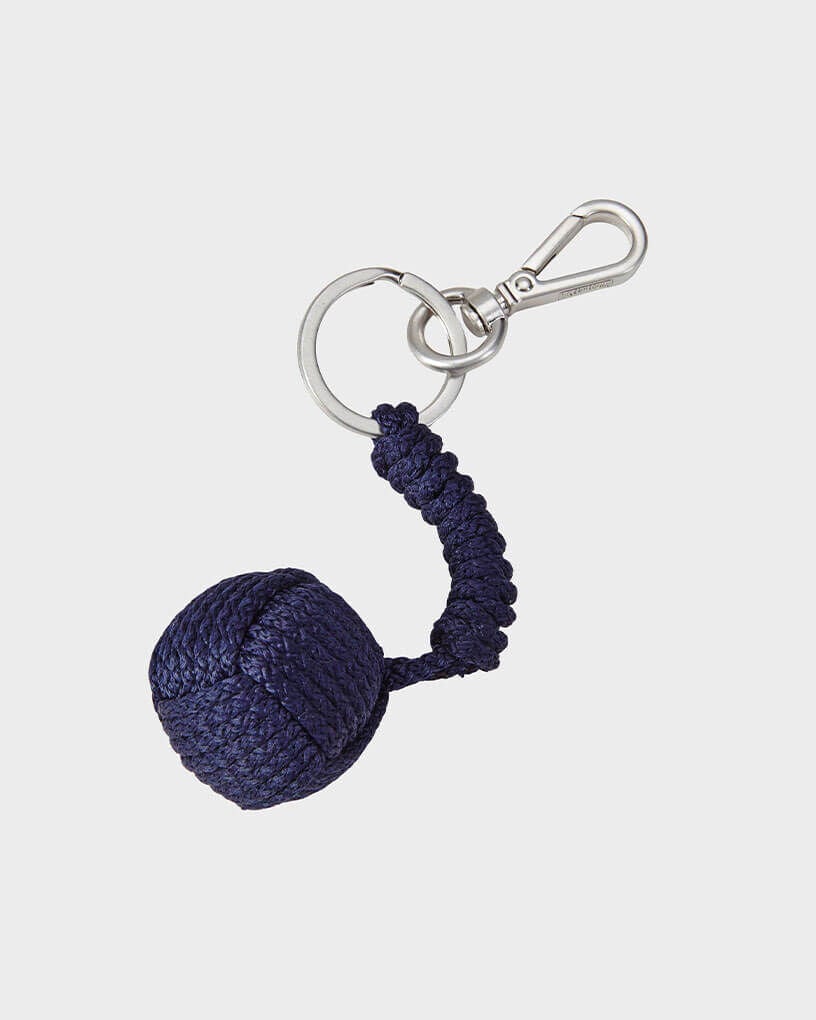 Ball Cord Keyring NAVY front view